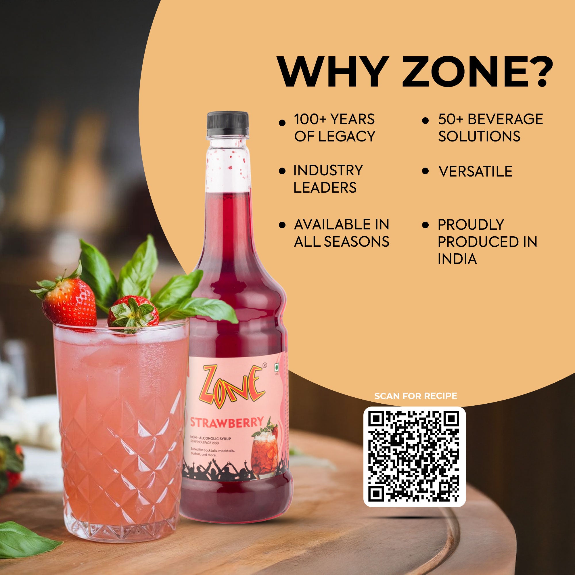 Zone Strawberry Flavoured Syrup 1000ml