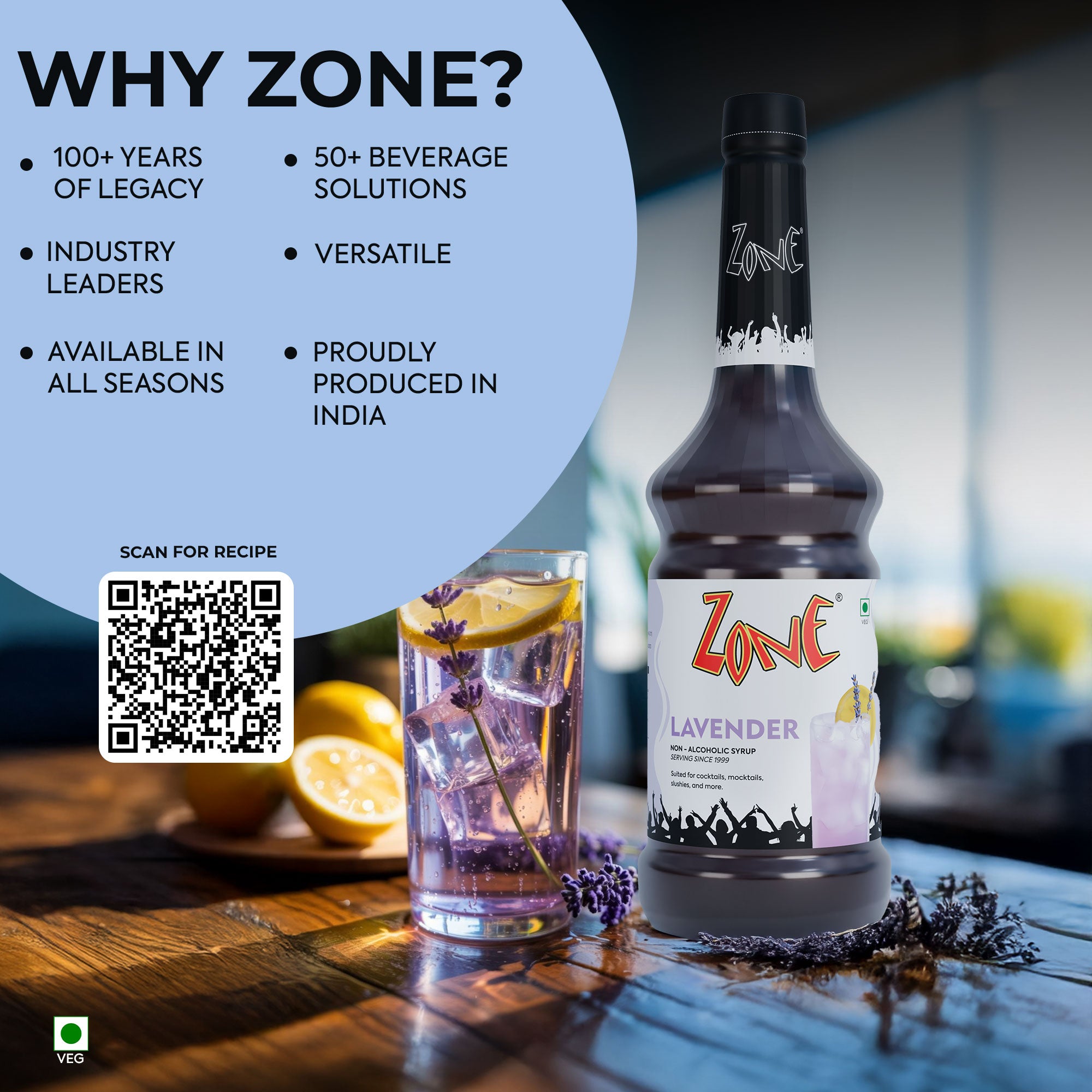 Zone Lavender Flavoured Syrup 1000ml