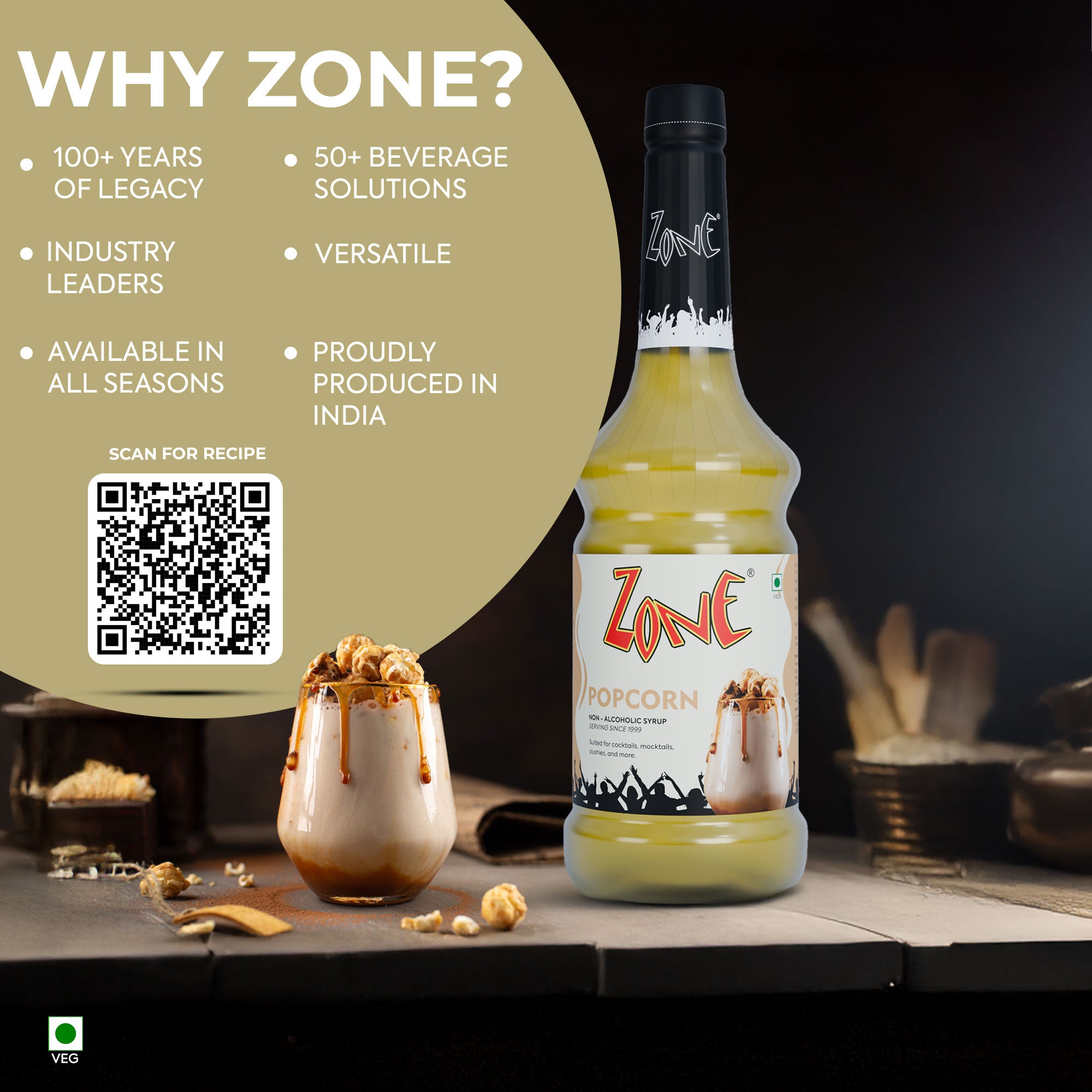 Zone Popcorn Flavoured Syrup 1000ml