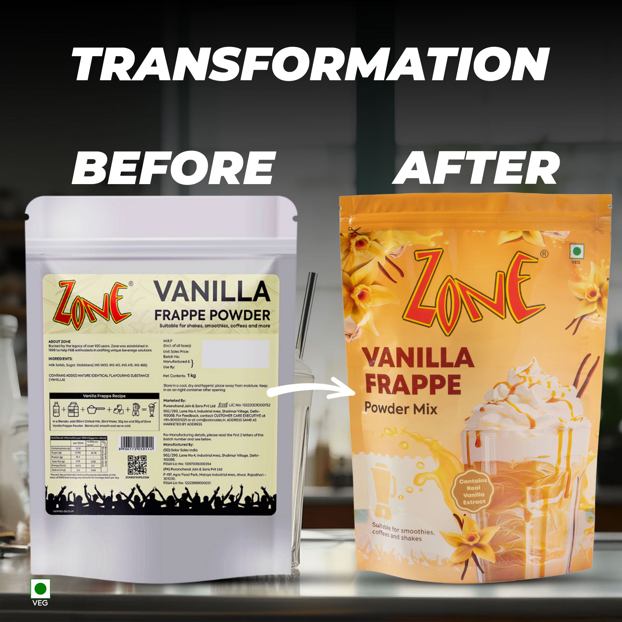 Zone Vanilla Frappe Powder 1Kg