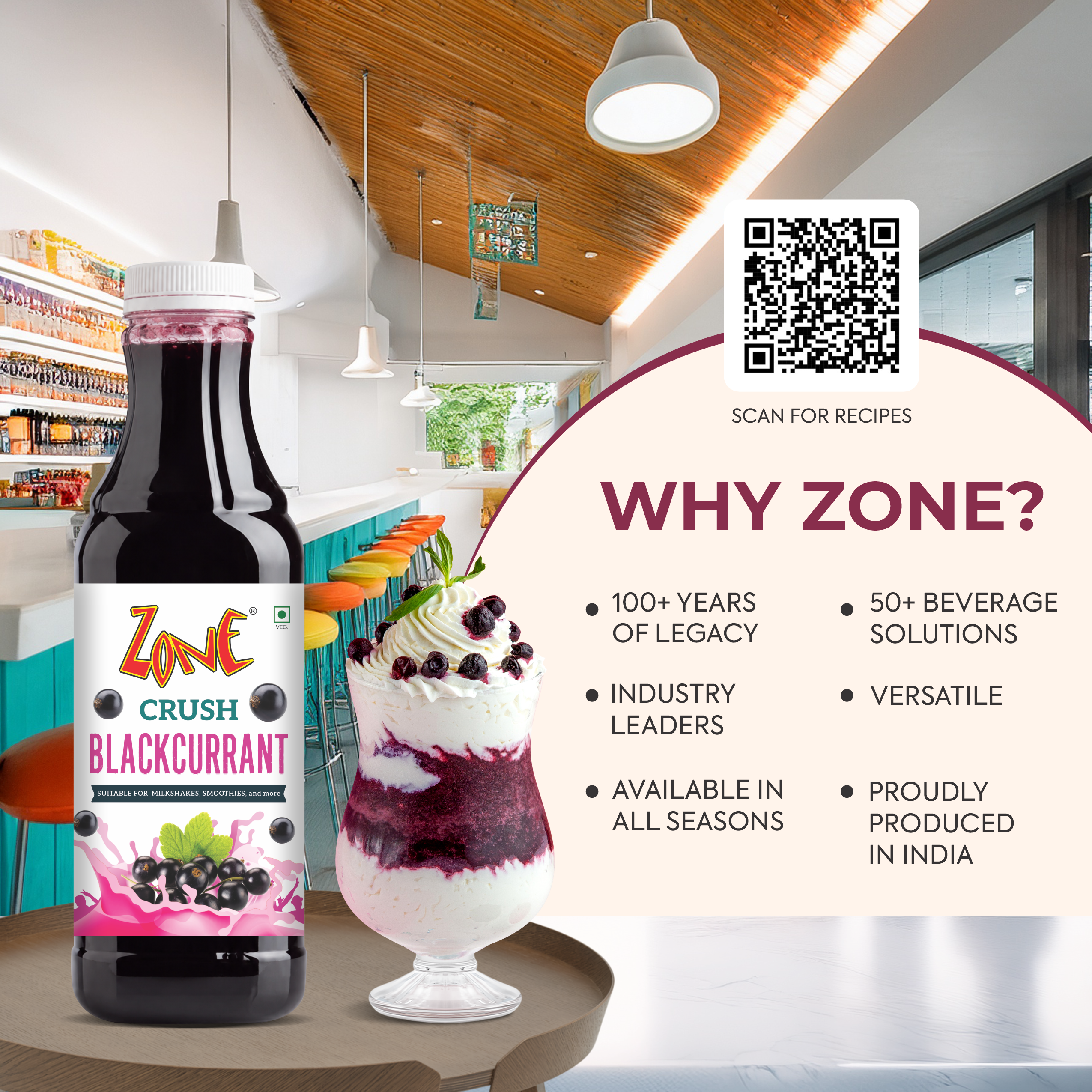 Zone BlackCurrant Flavoured Crush 750ml