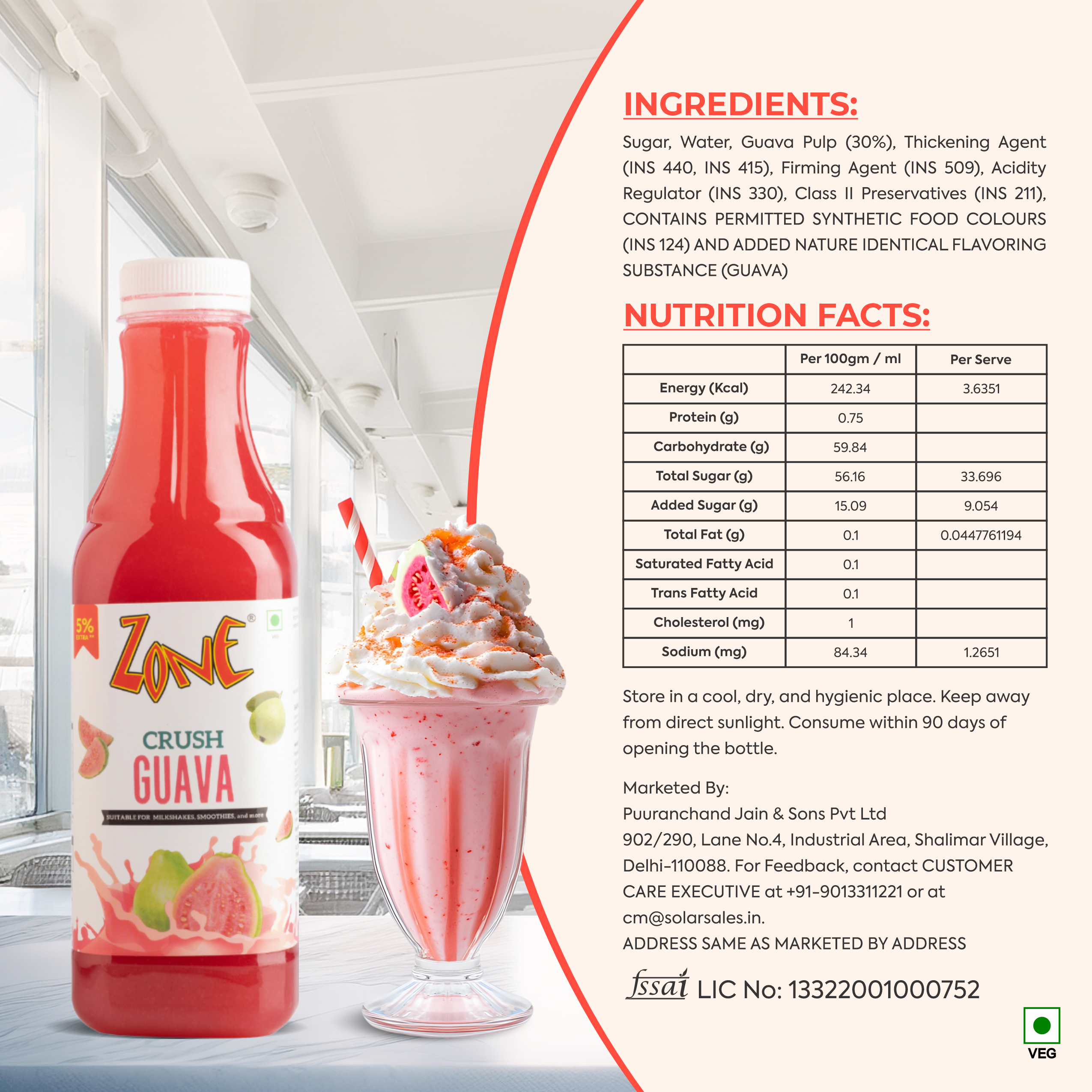 Zone Guava Flavoured Crush 750ml