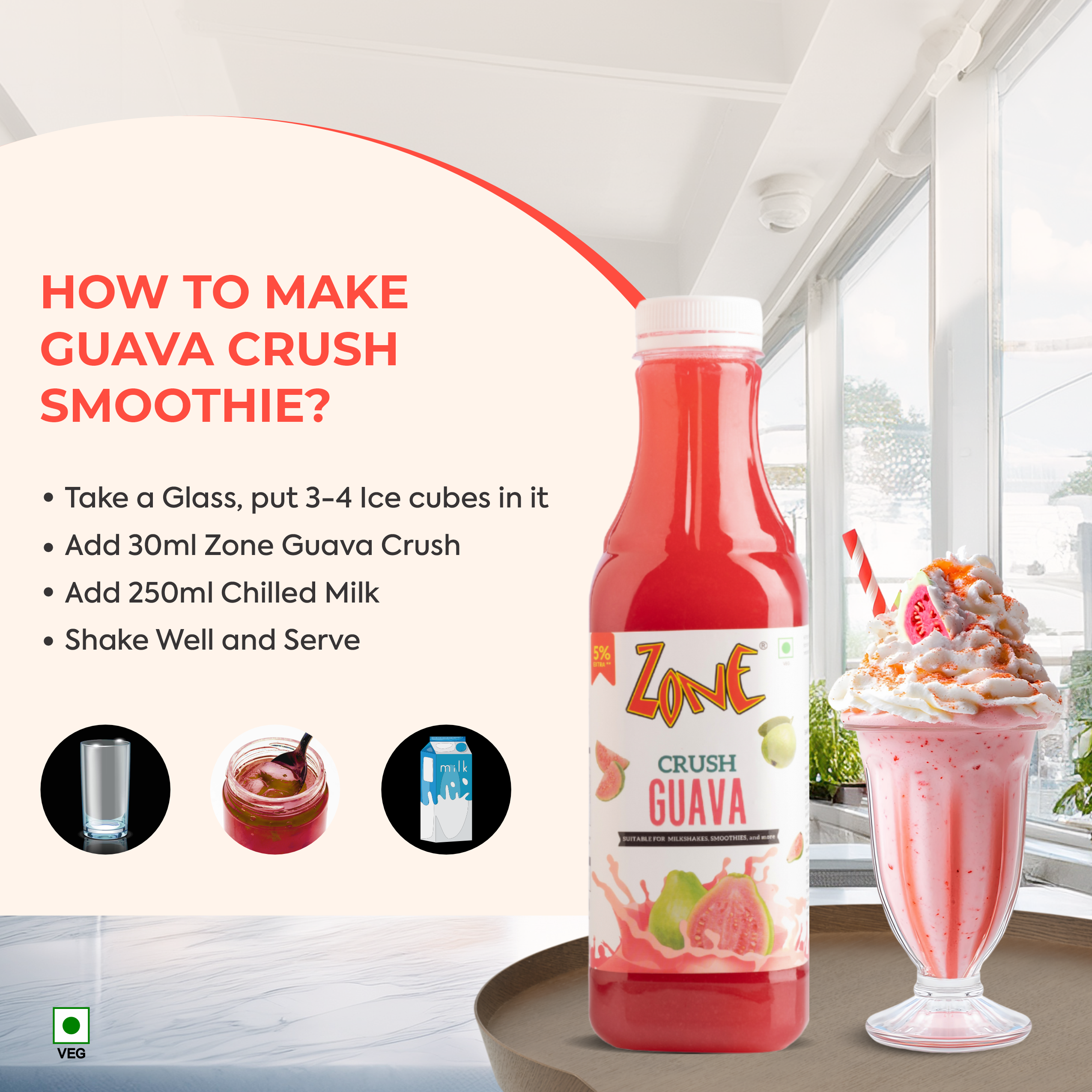 Zone Guava Flavoured Crush 750ml