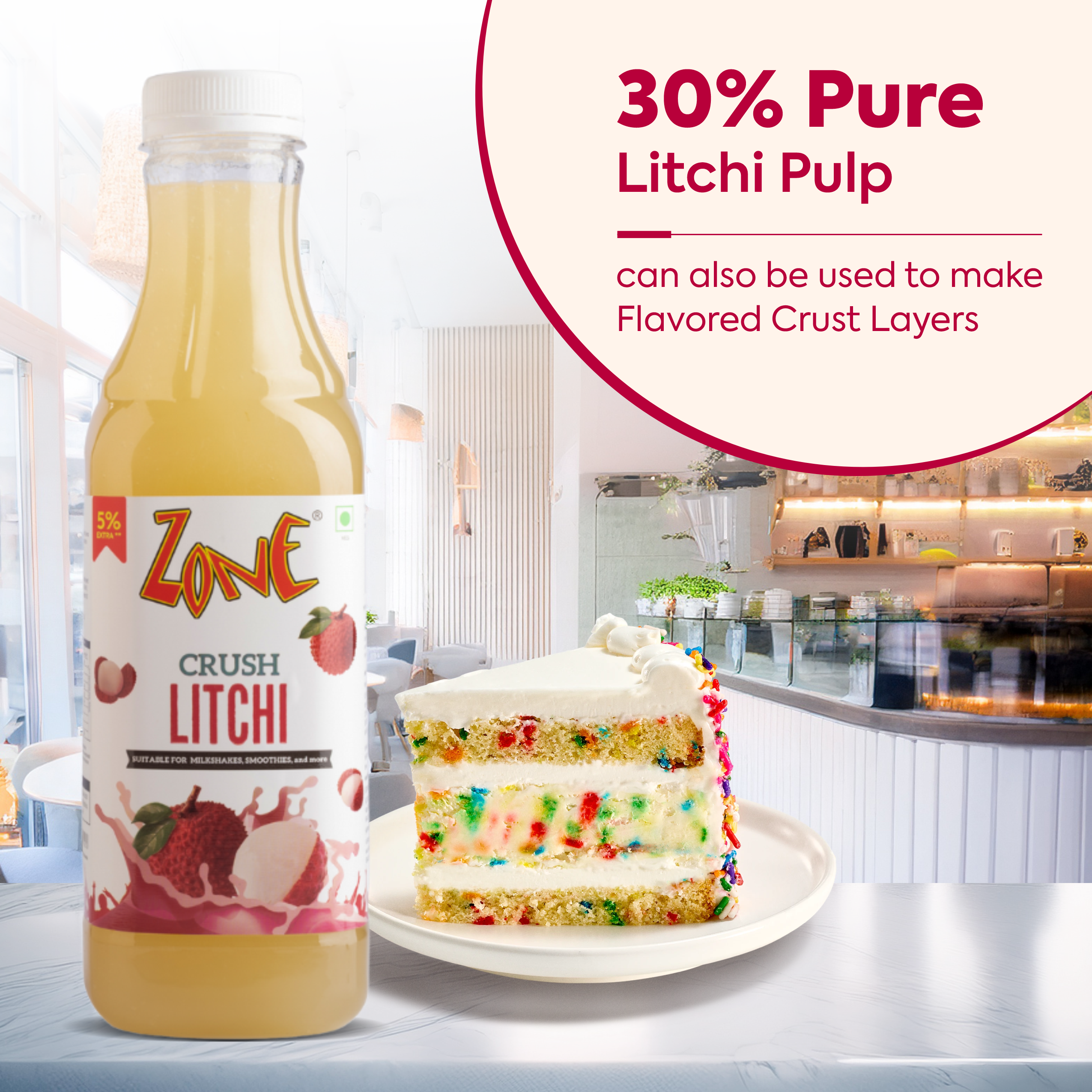 Zone Litchi Flavoured Crush 750ml