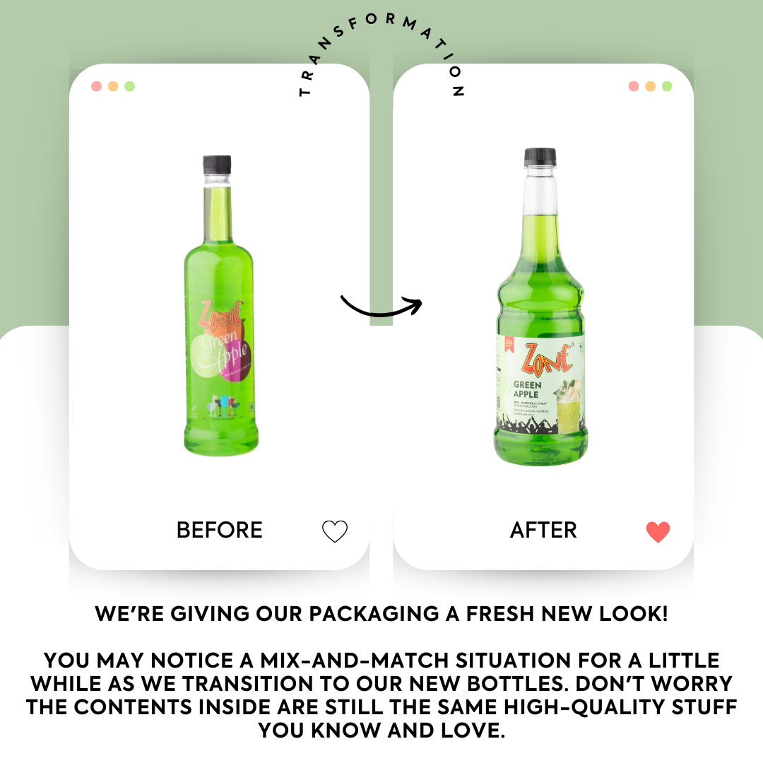 Zone Green Apple Flavoured Syrup