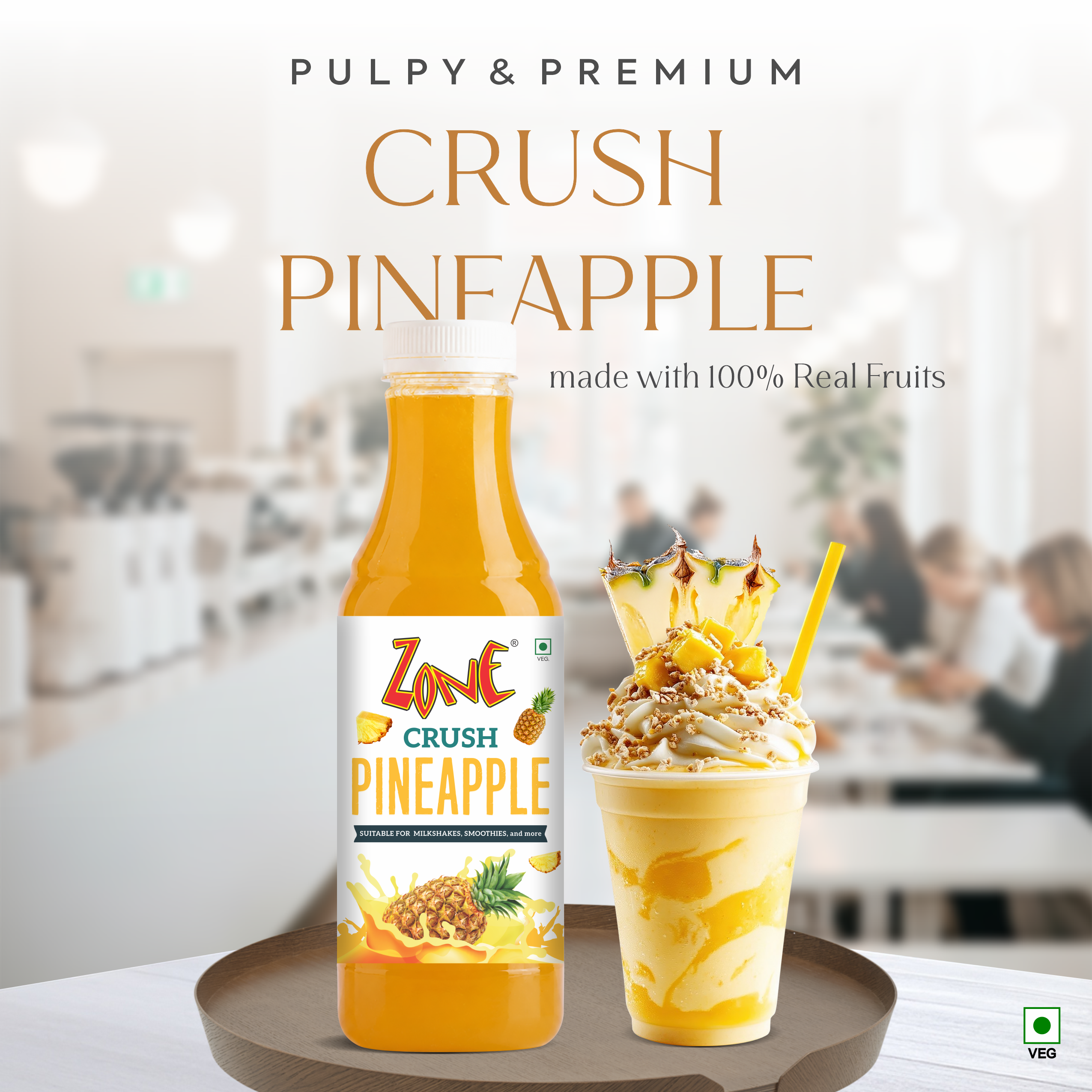 Zone Pineapple Flavoured Crush 750ml