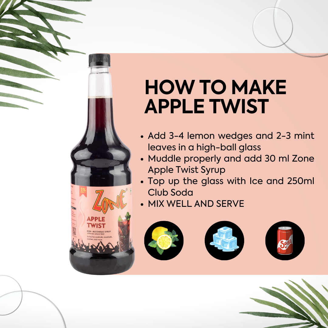 Zone Apple Twist Flavoured Syrup 1050ml