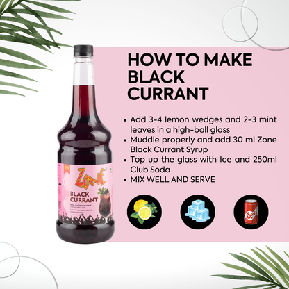 Zone Black Currant Flavoured Syrup 1050ml