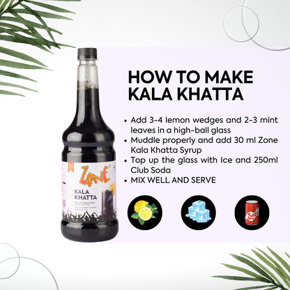 Zone Kala Khatta Flavoured Syrup 1050ml