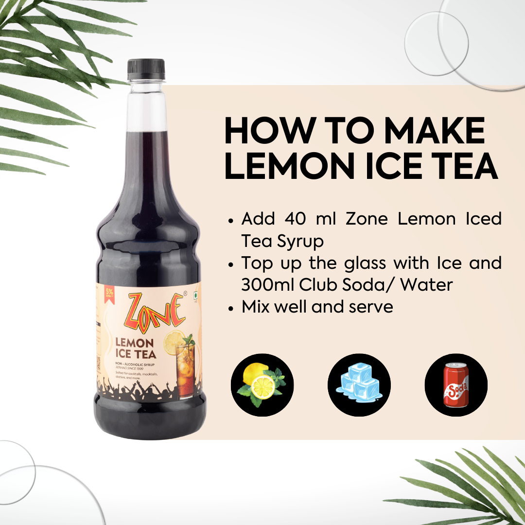 Zone Lemon Ice Tea Flavoured Syrup 1050ml