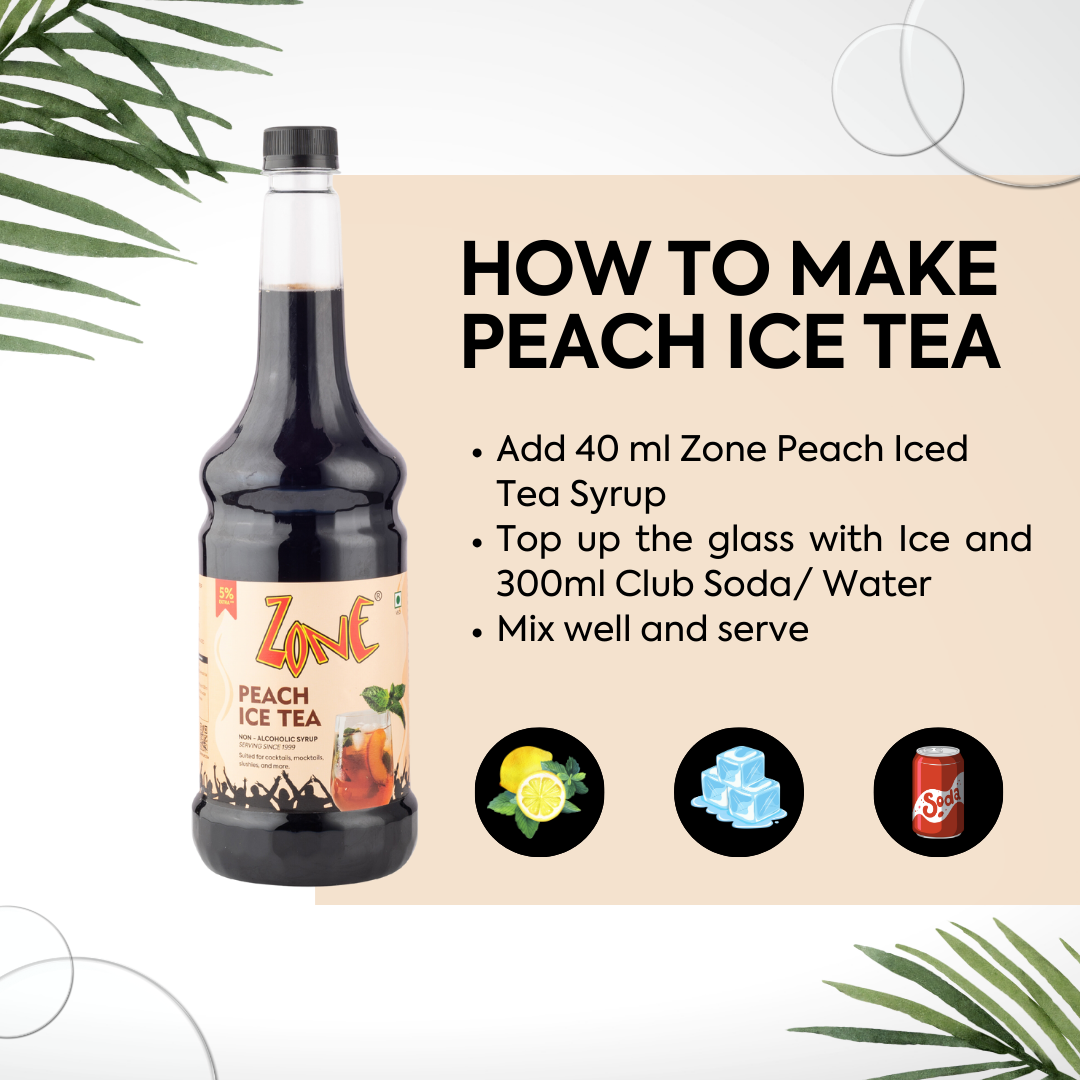 Zone Peach Ice Tea Flavoured Syrup 1050ml