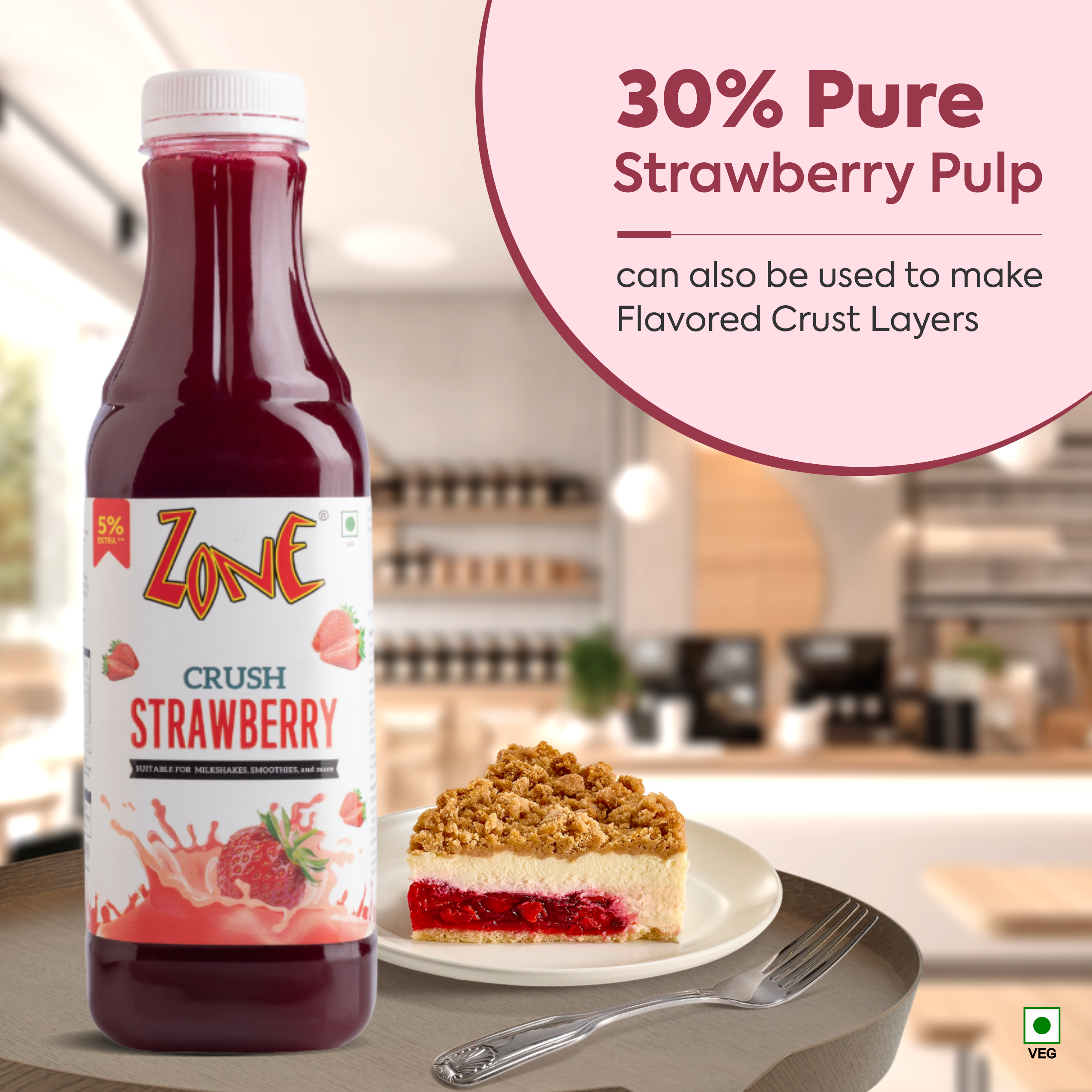 Zone Strawberry Flavoured Crush 750ml