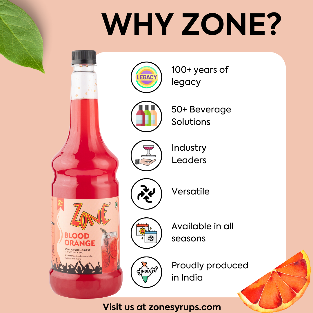 Zone Blood Orange Flavoured Syrup 1050ml