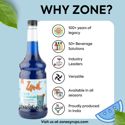 Zone Blue Curacao Flavoured Syrup 1050ml