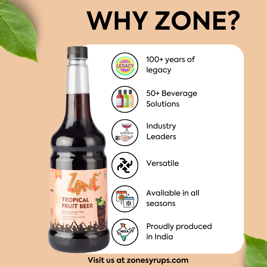 Zone Tropical Fruit Beer Flavoured Syrup 1050ml