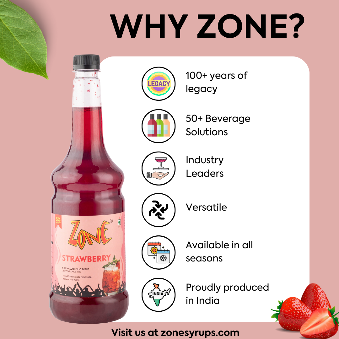 Zone Strawberry Flavoured Syrup 1050ml