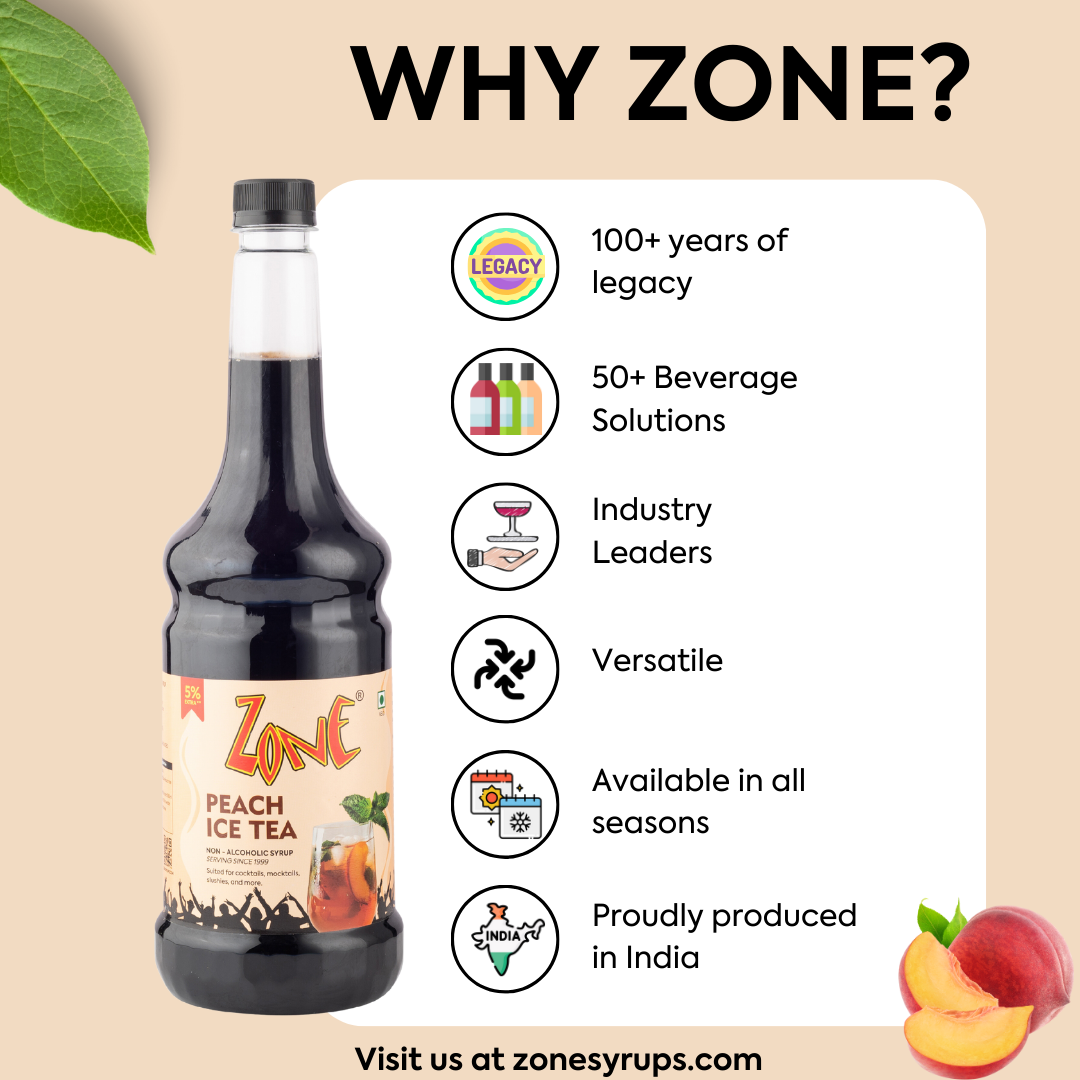 Zone Peach Ice Tea Flavoured Syrup 1050ml
