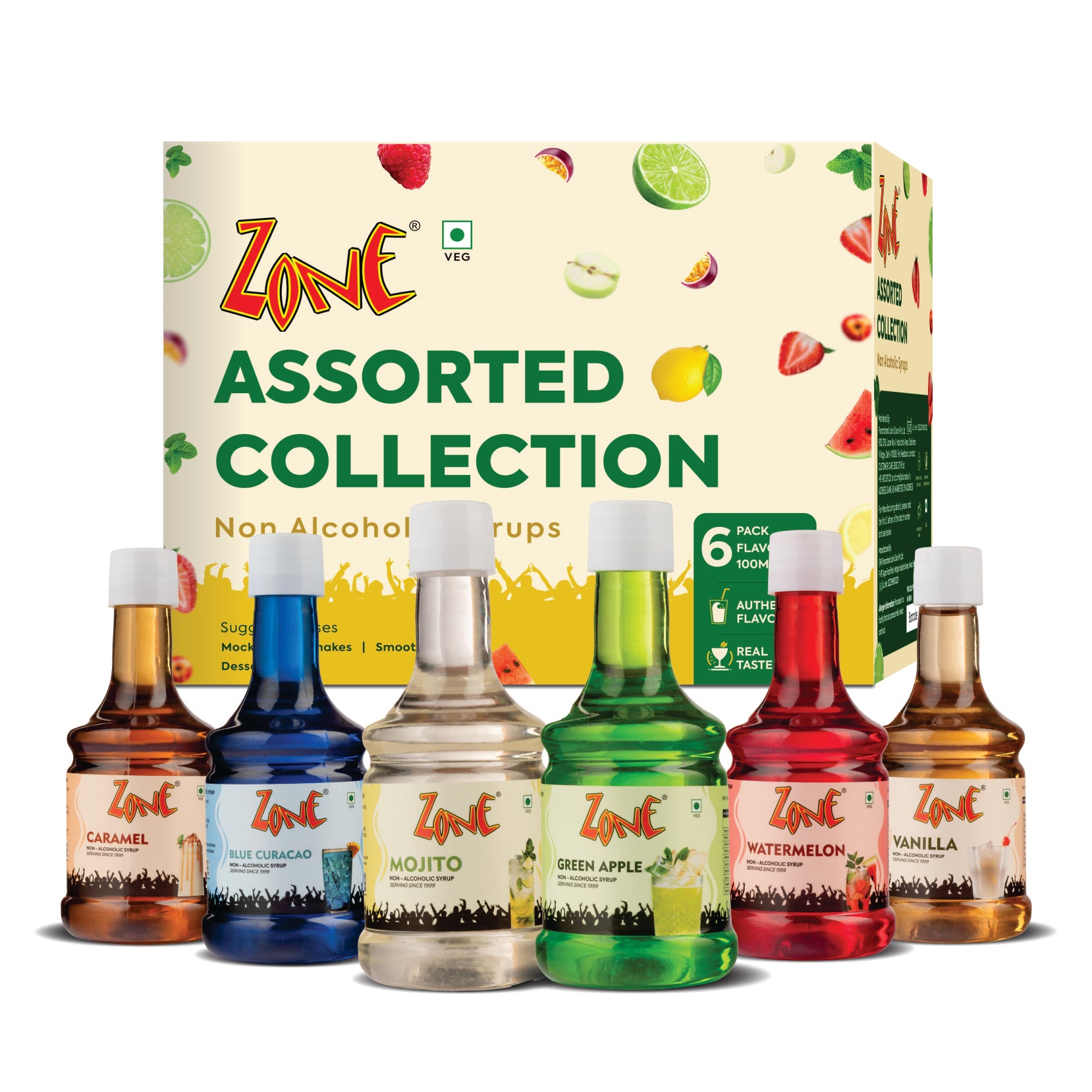 Zone Assorted Classic Collection – 6 Flavoured Syrups Box (6 x 100ml)