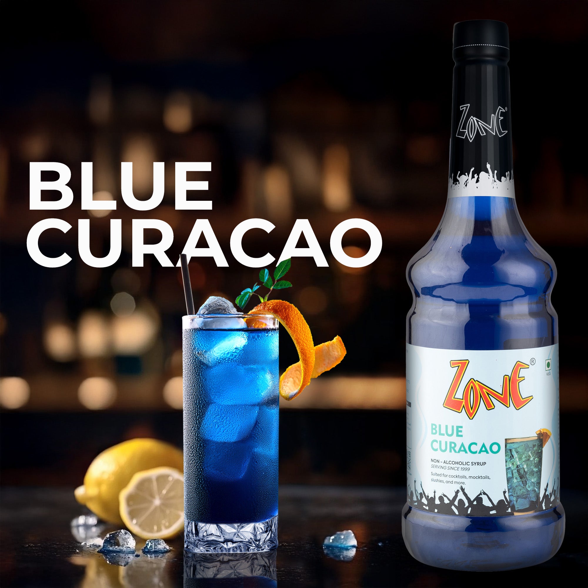 Zone Blue Curacao Flavoured Syrup 1000ml