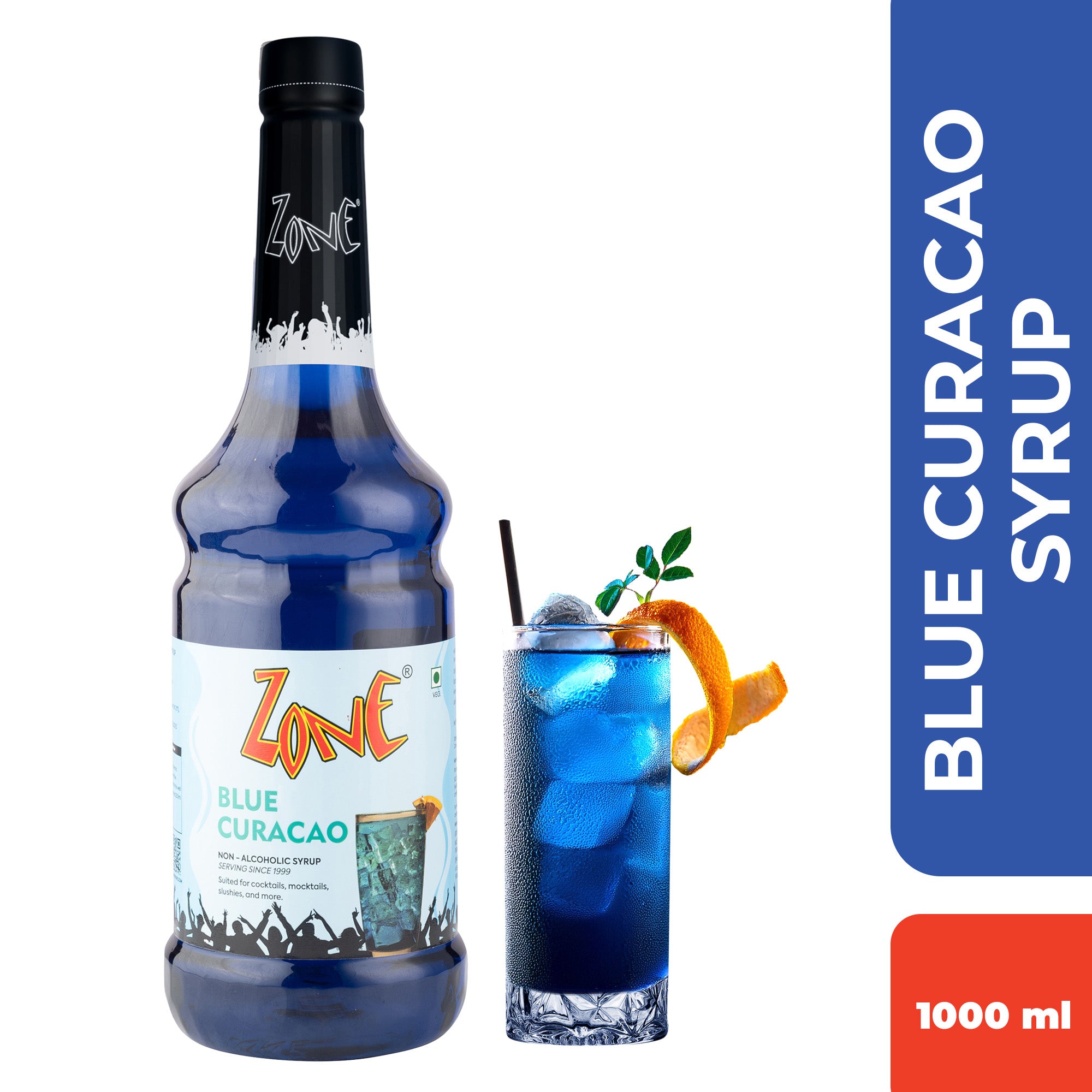 Zone Blue Curacao Flavoured Syrup 1000ml