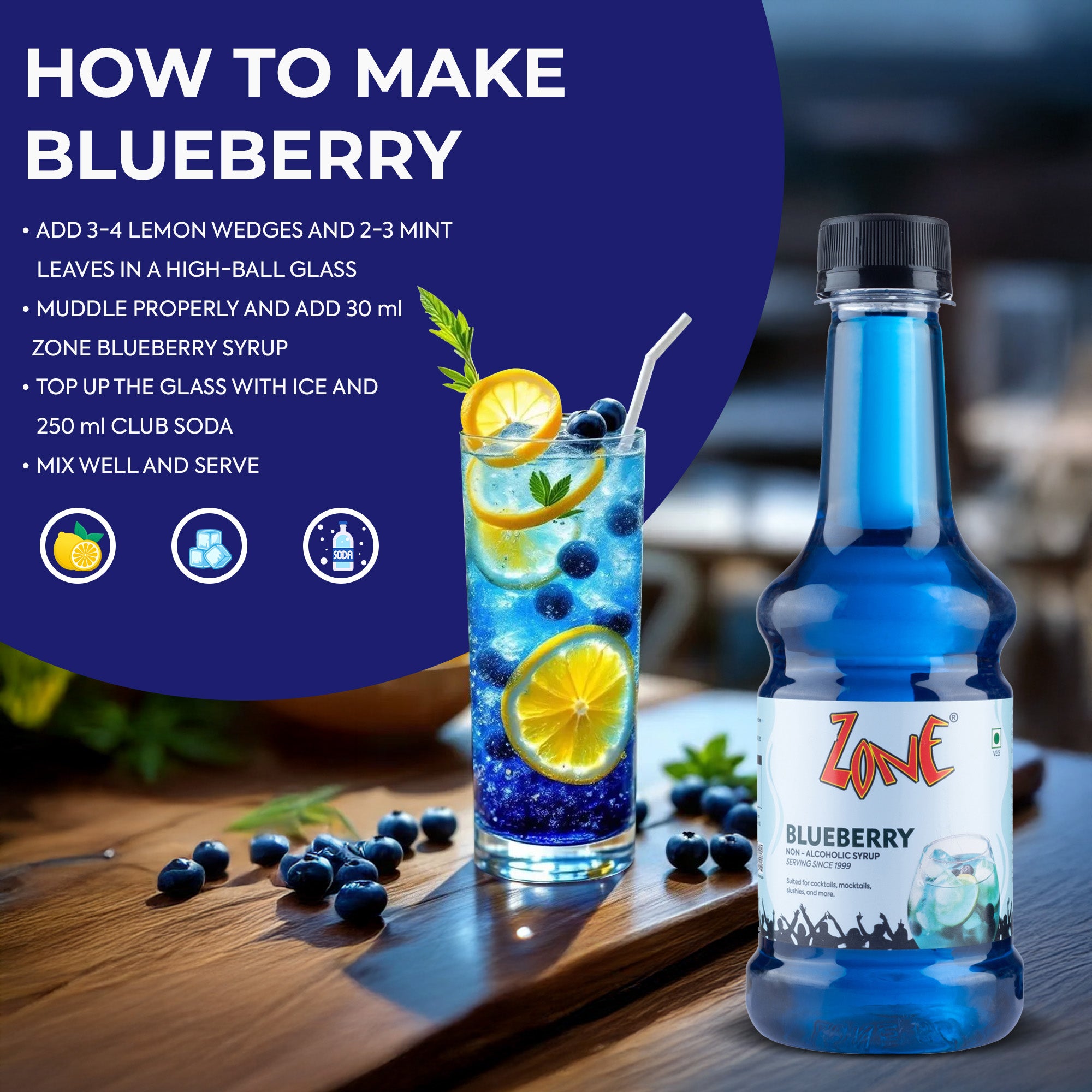 Zone Blueberry Bar Syrup (300ml)