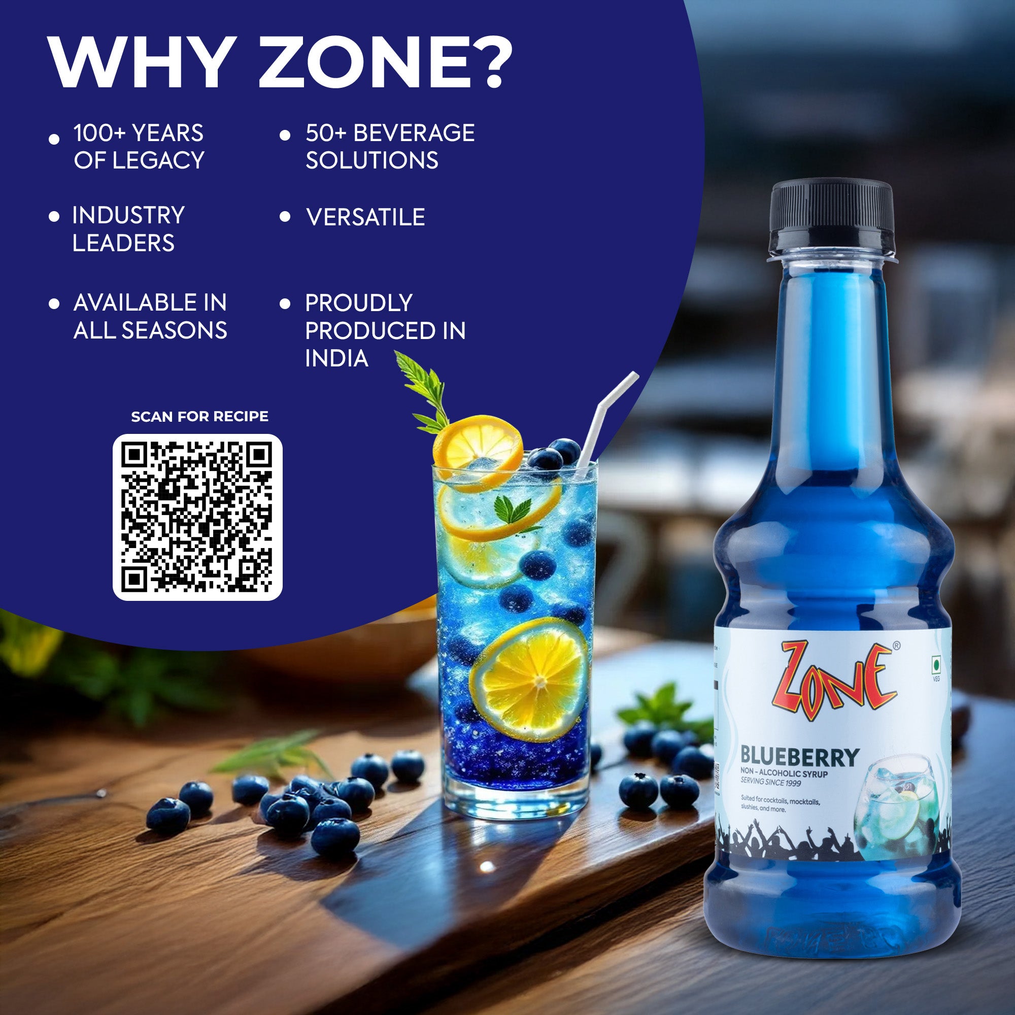 Zone Blueberry Bar Syrup (300ml)