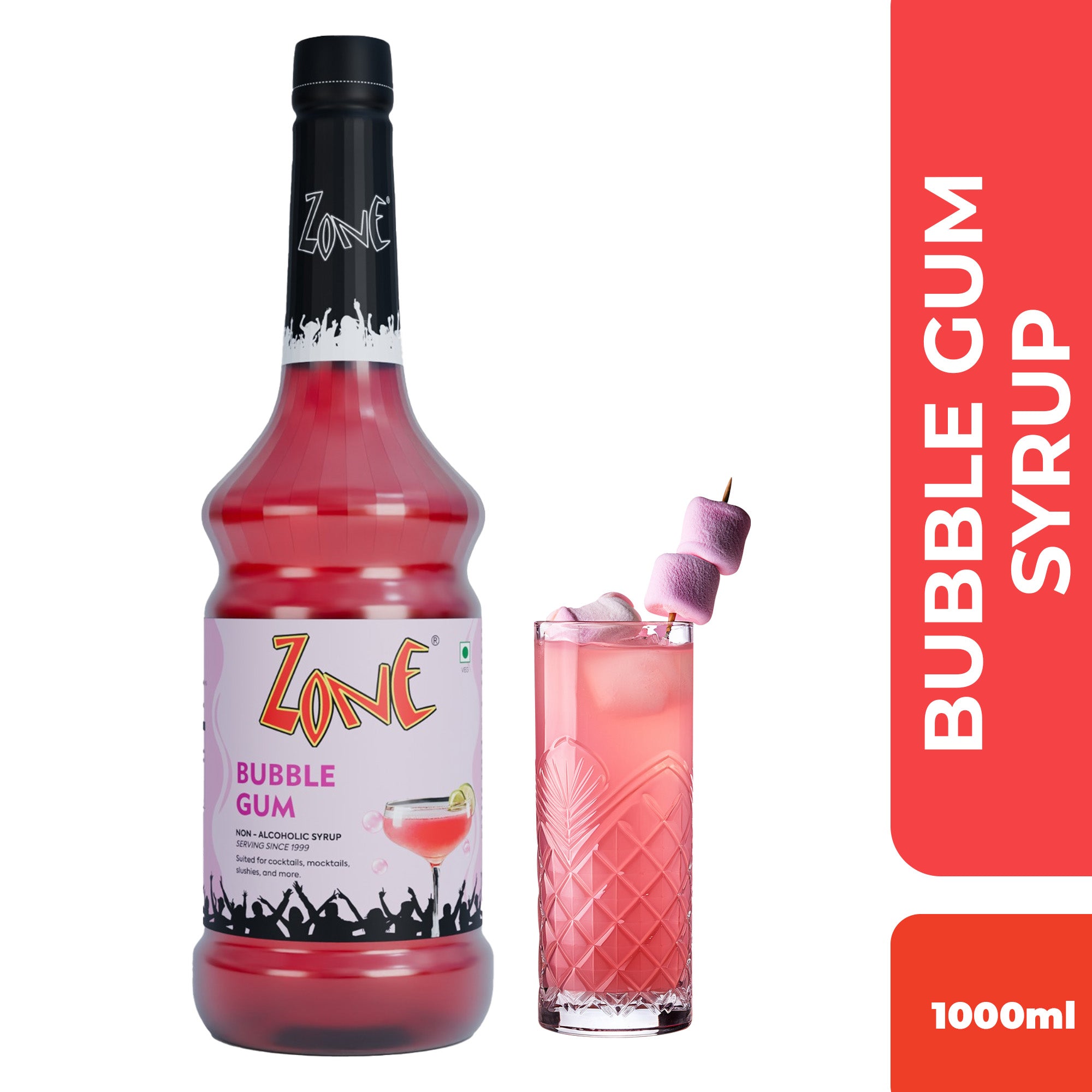 Zone Bubblegum Flavoured Syrup 1000ml