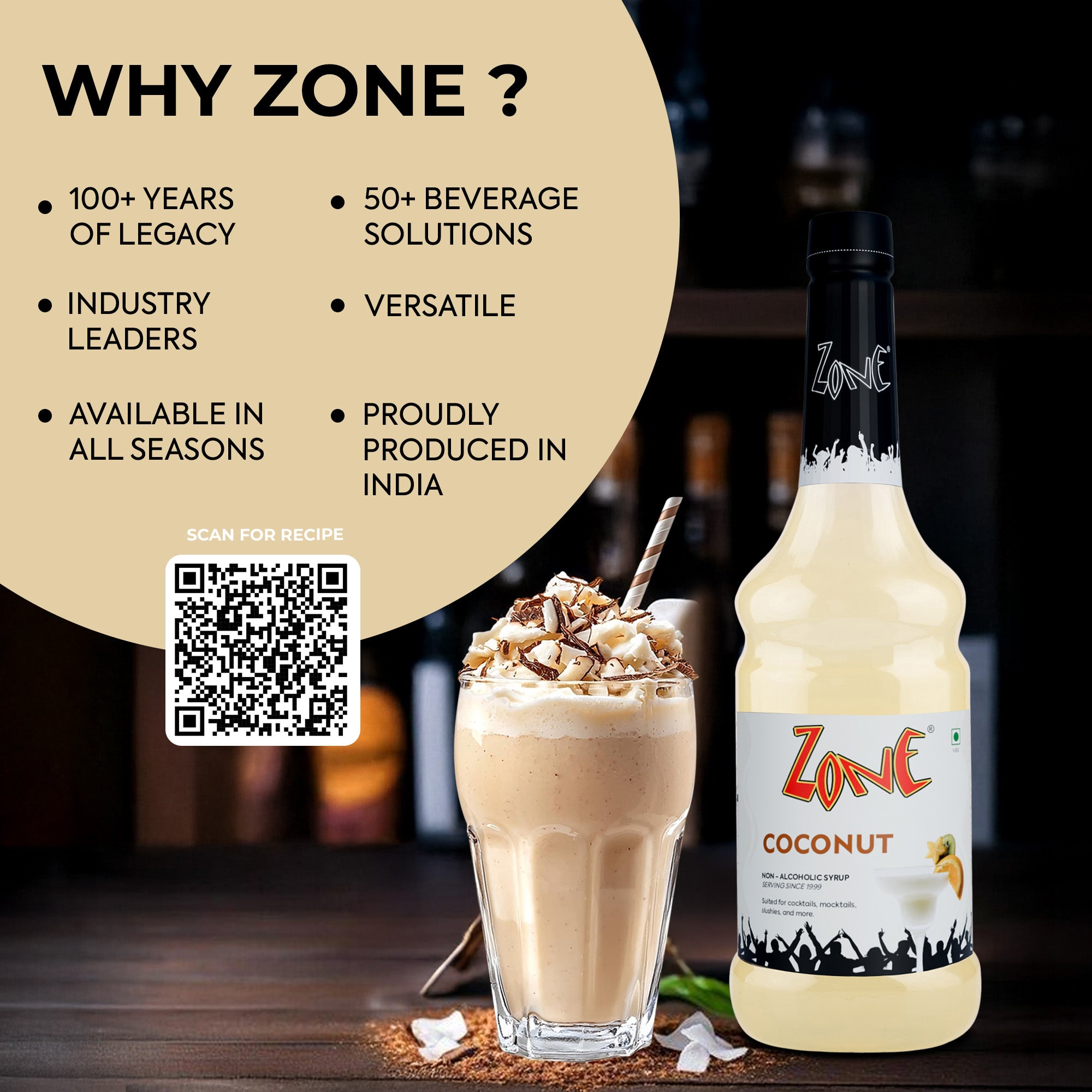 Zone Coconut Flavoured Syrup 1000ml