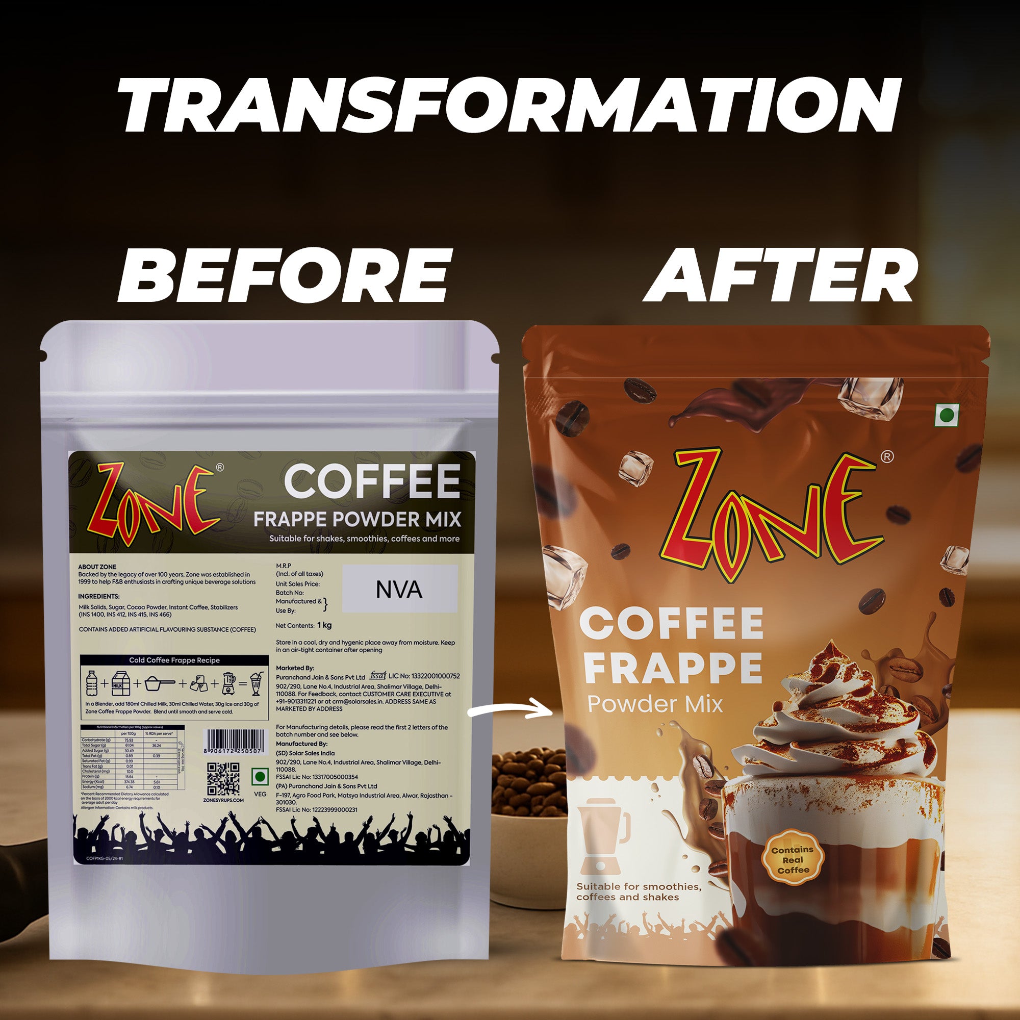 Zone Coffee Frappe Powder 1kg
