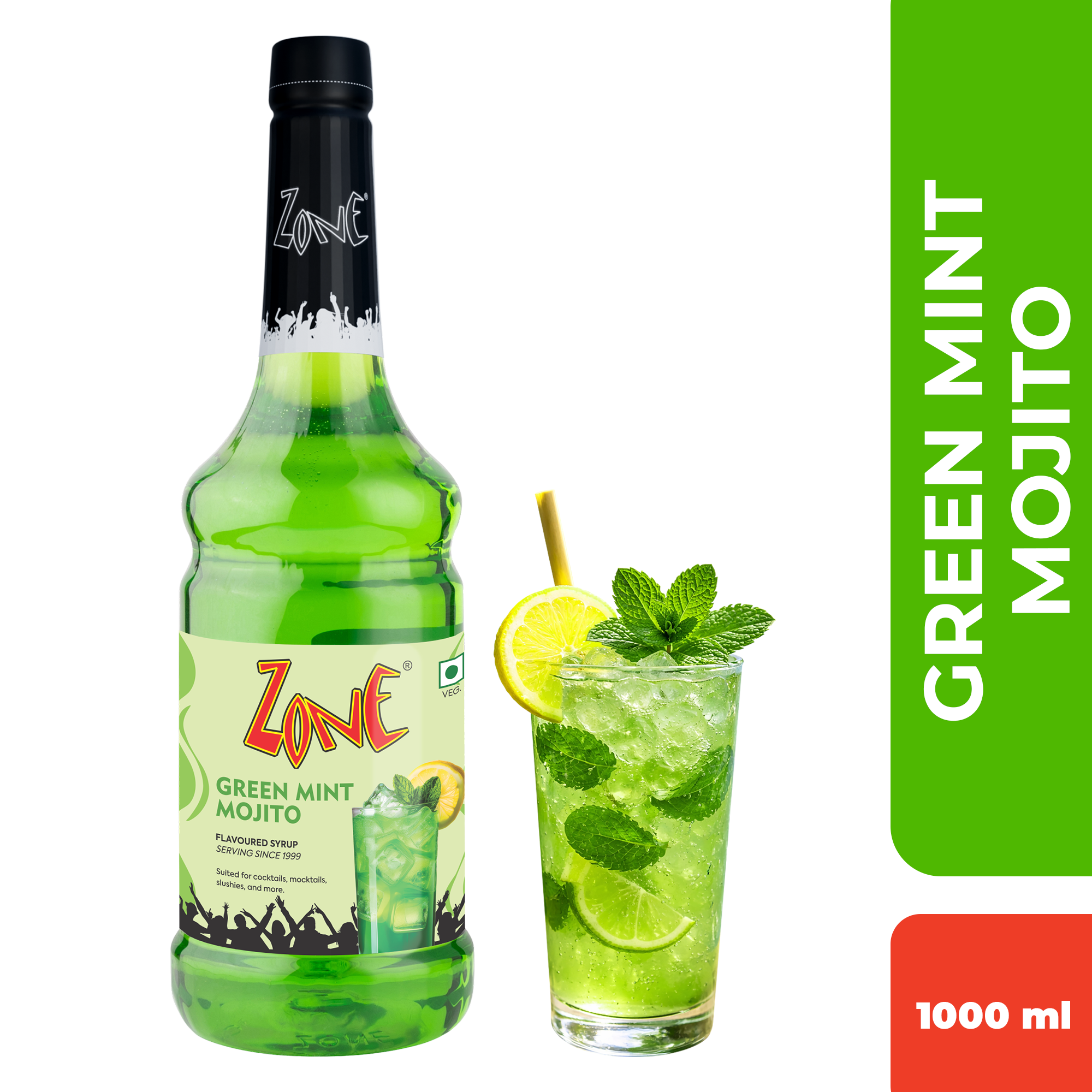 Zone Green Mint Mojito Flavoured Syrup 1000ml