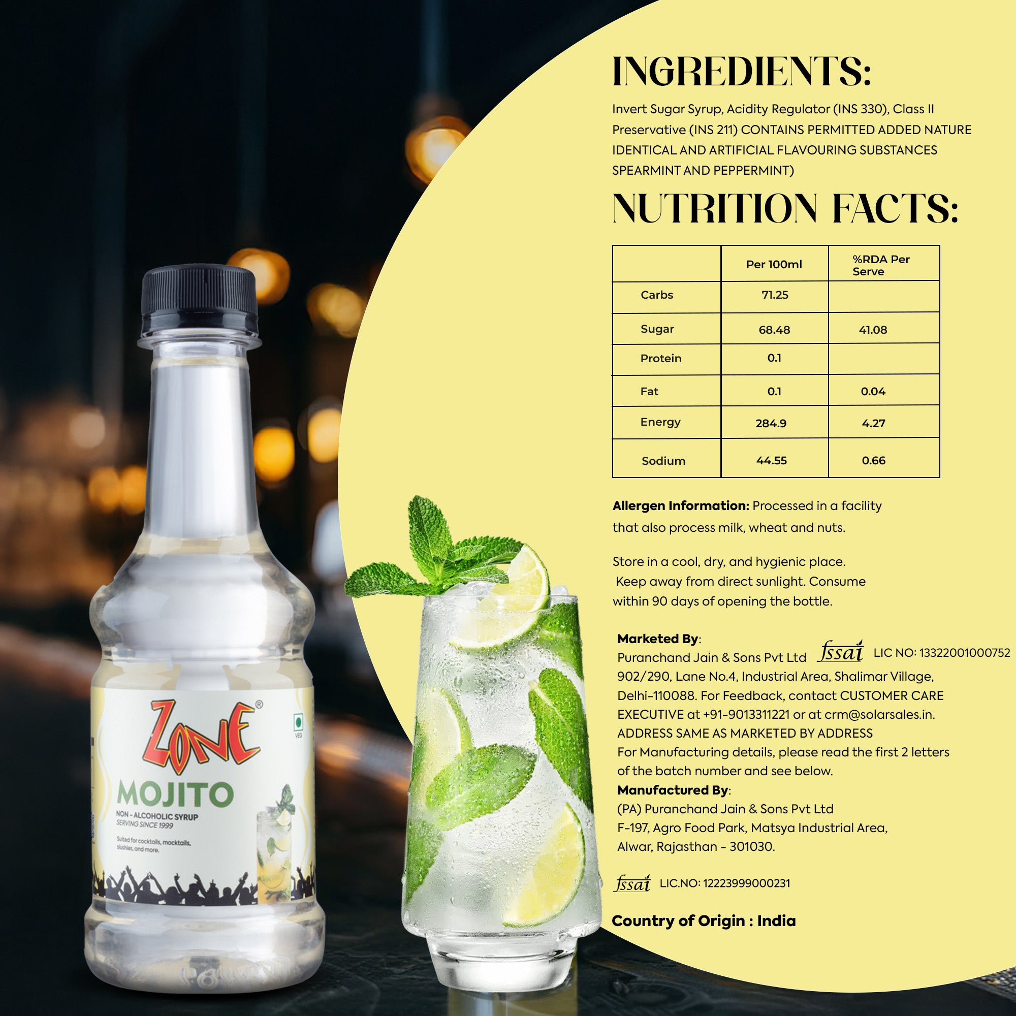 Zone Mojito Flavoured Syrup 300ml