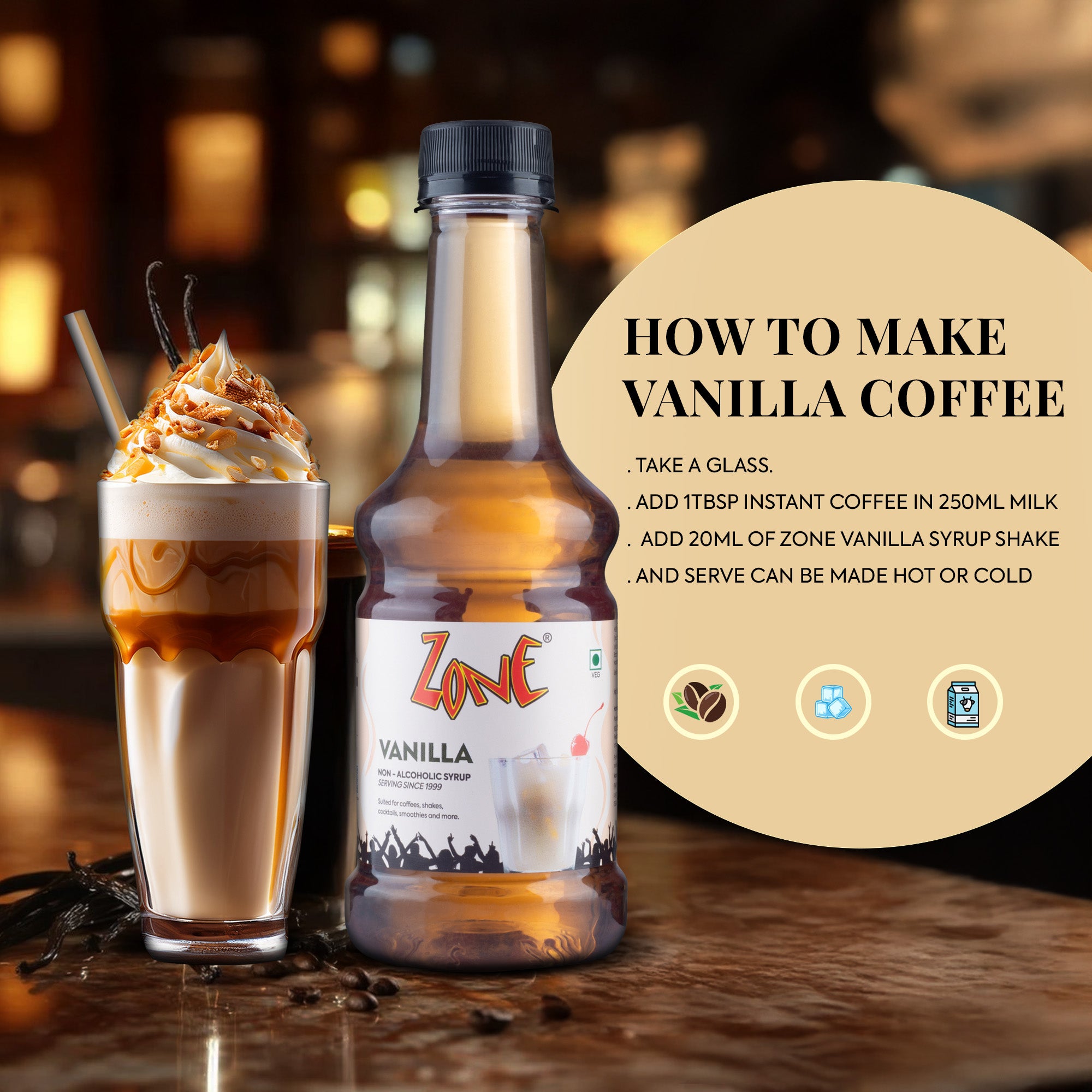 Zone Vanilla Bar Syrup (300ml)