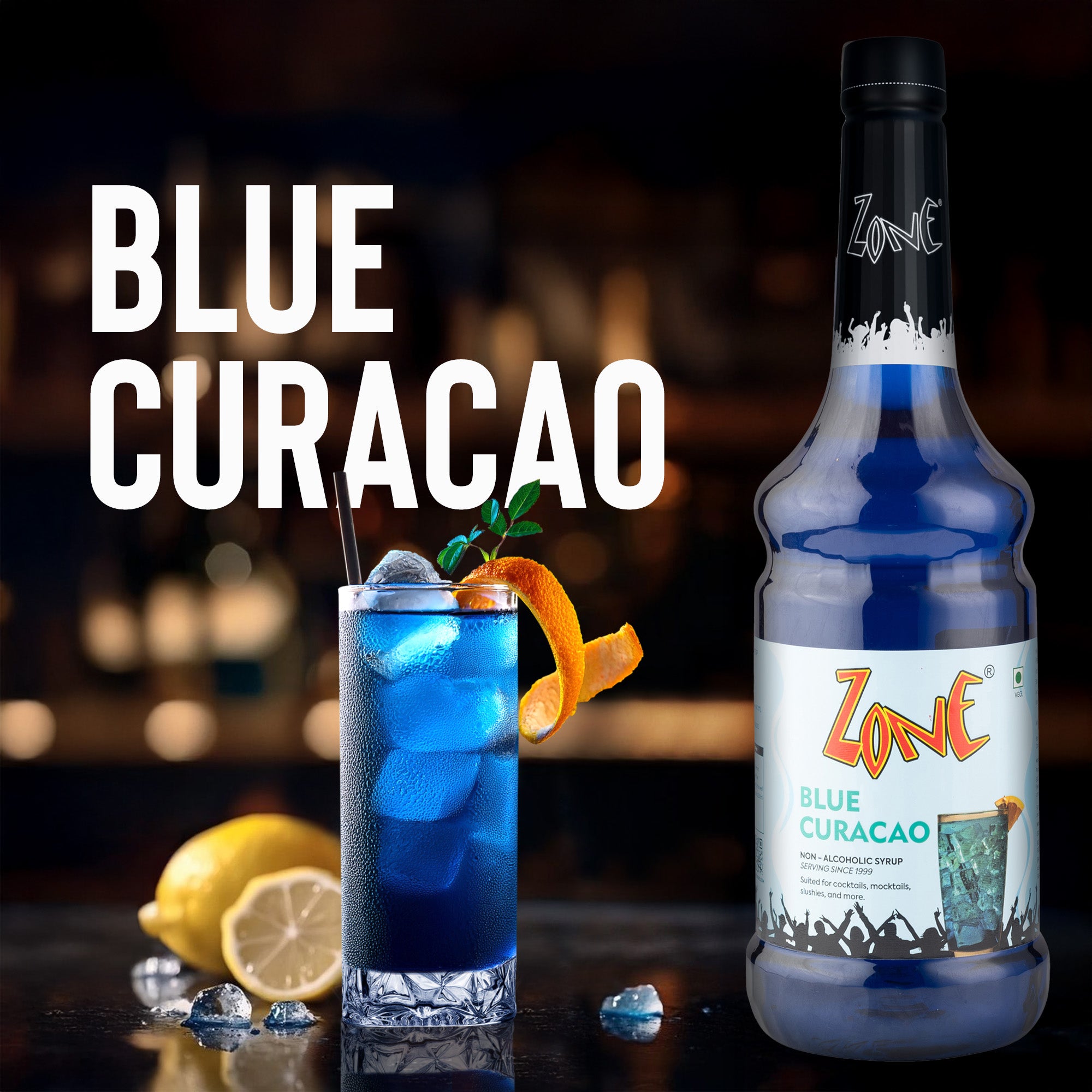 Zone Blue Curacao Flavoured Syrup 1000ml