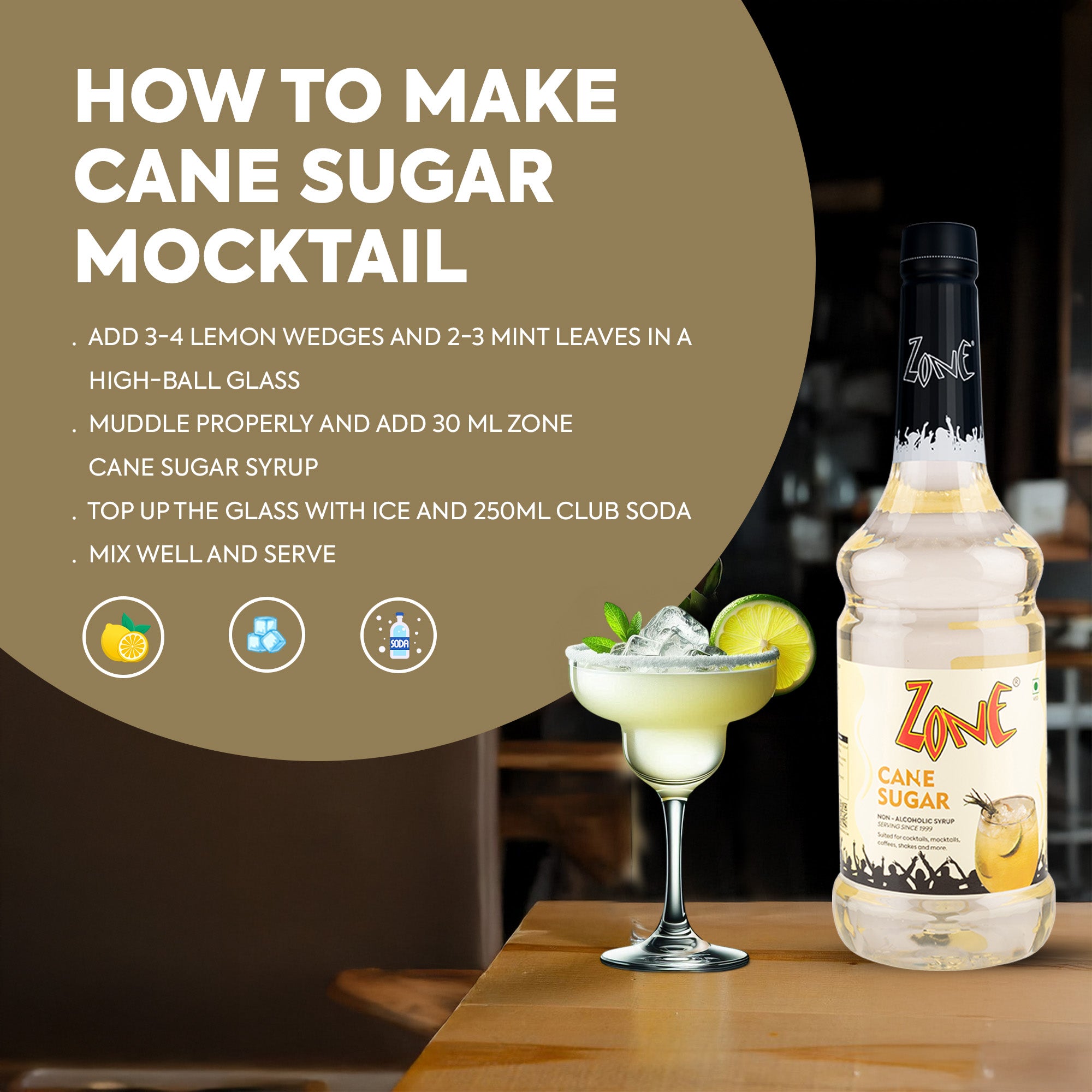 Zone Cane Sugar Flavoured Syrup 1000ml