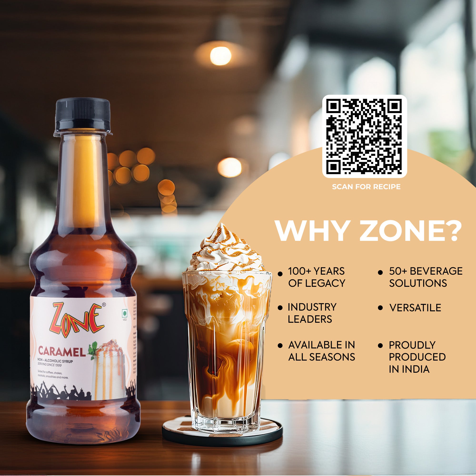 Zone Caramel Flavoured Syrup 300ml