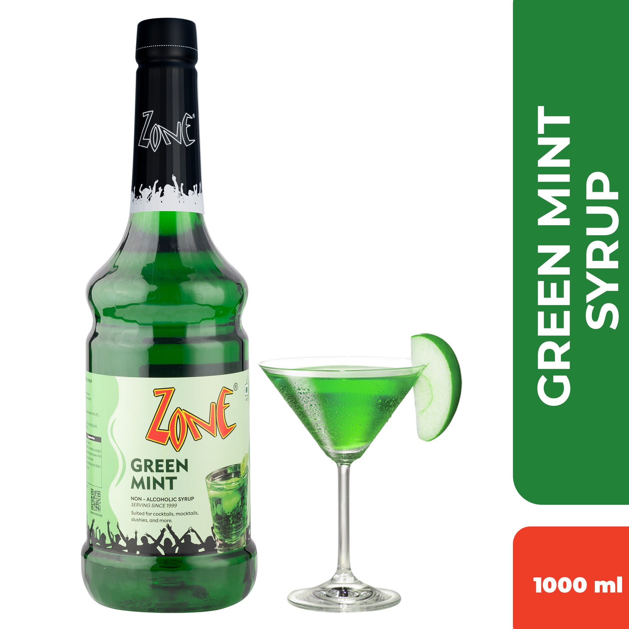 Zone Green Mint Flavoured Syrup 1000ml