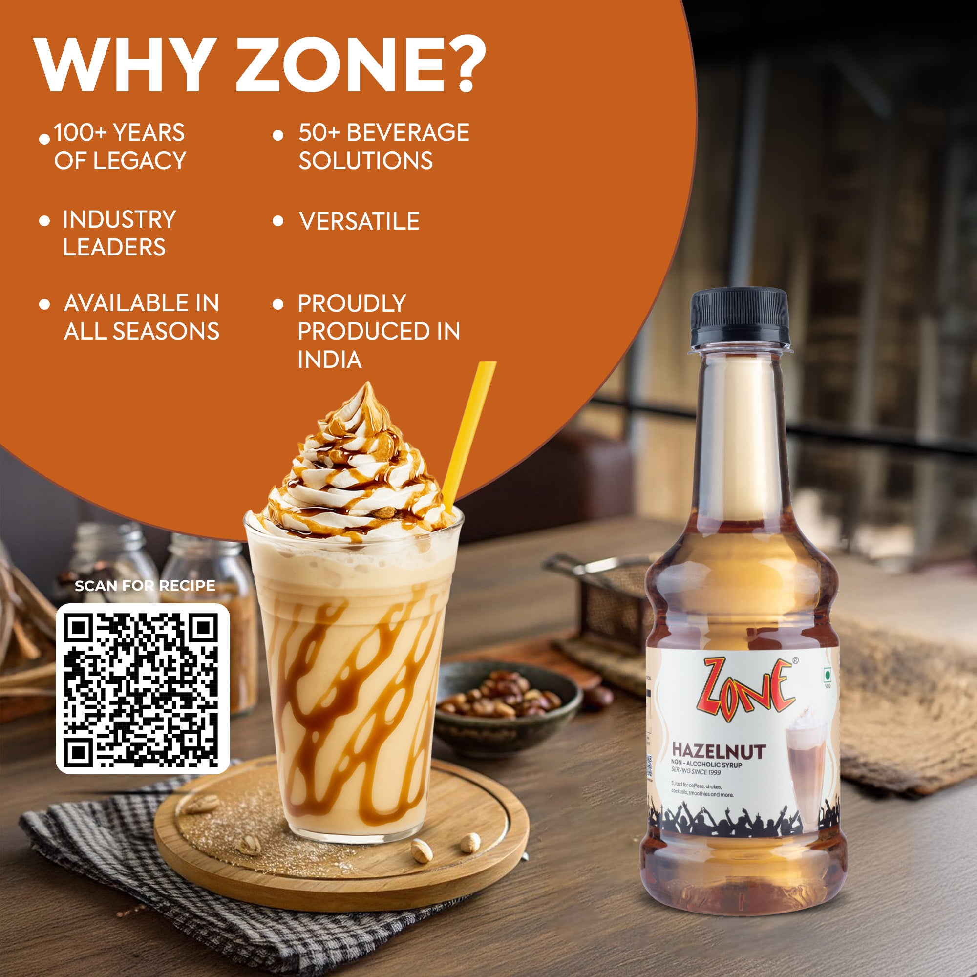 Zone Hazelnut Flavoured Syrup 300ml