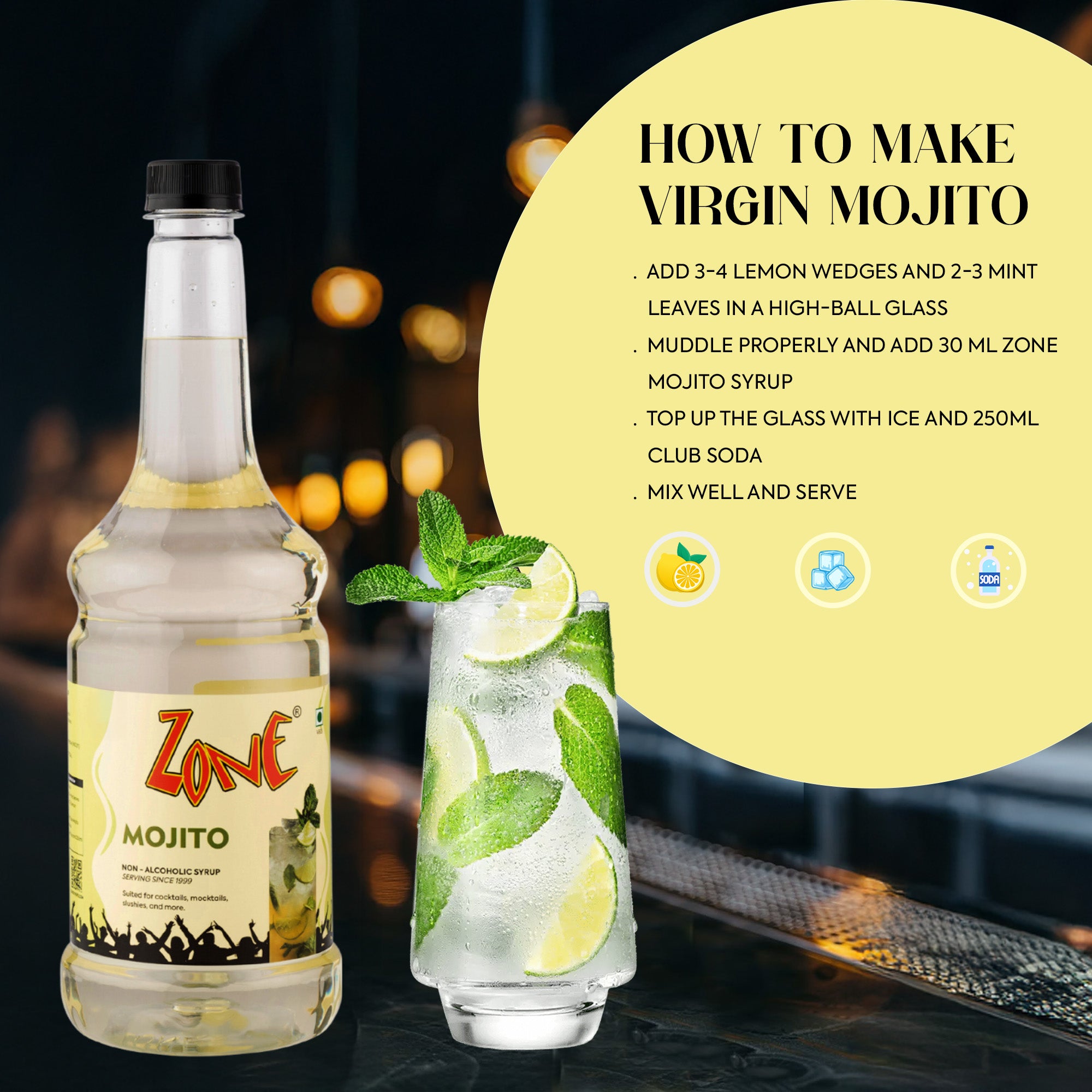 Zone Mojito Flavoured Syrup 750ml