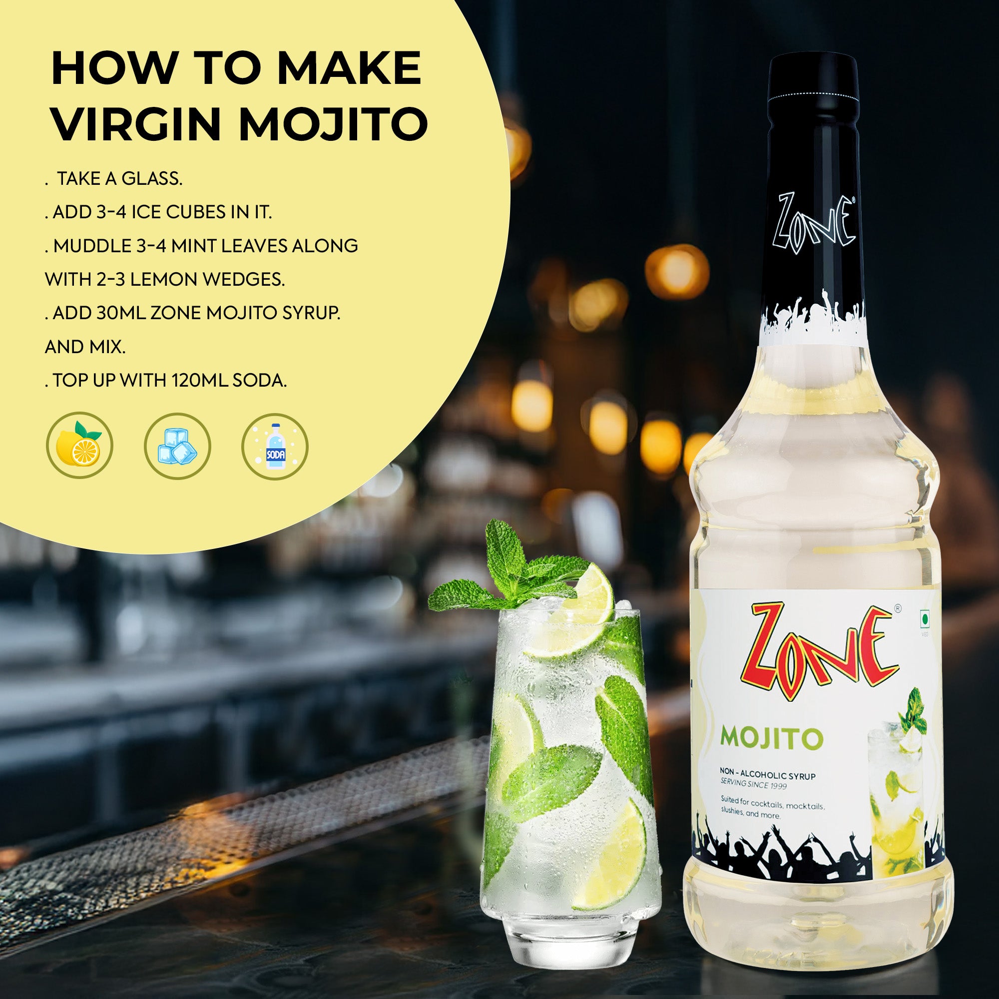 Zone Mojito Flavoured Syrup 1000ml