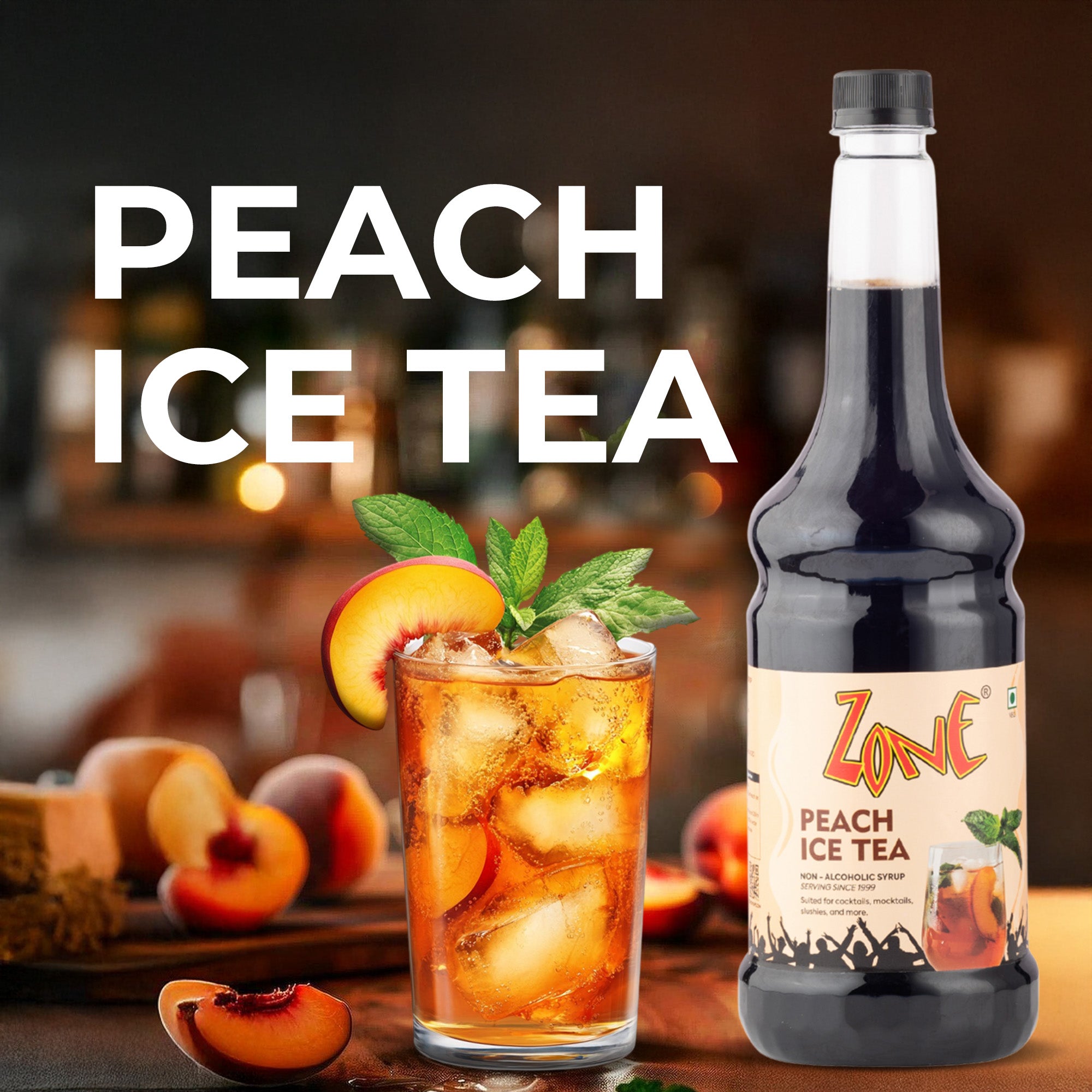 Zone Peach Ice Tea Flavoured Syrup 1000ml