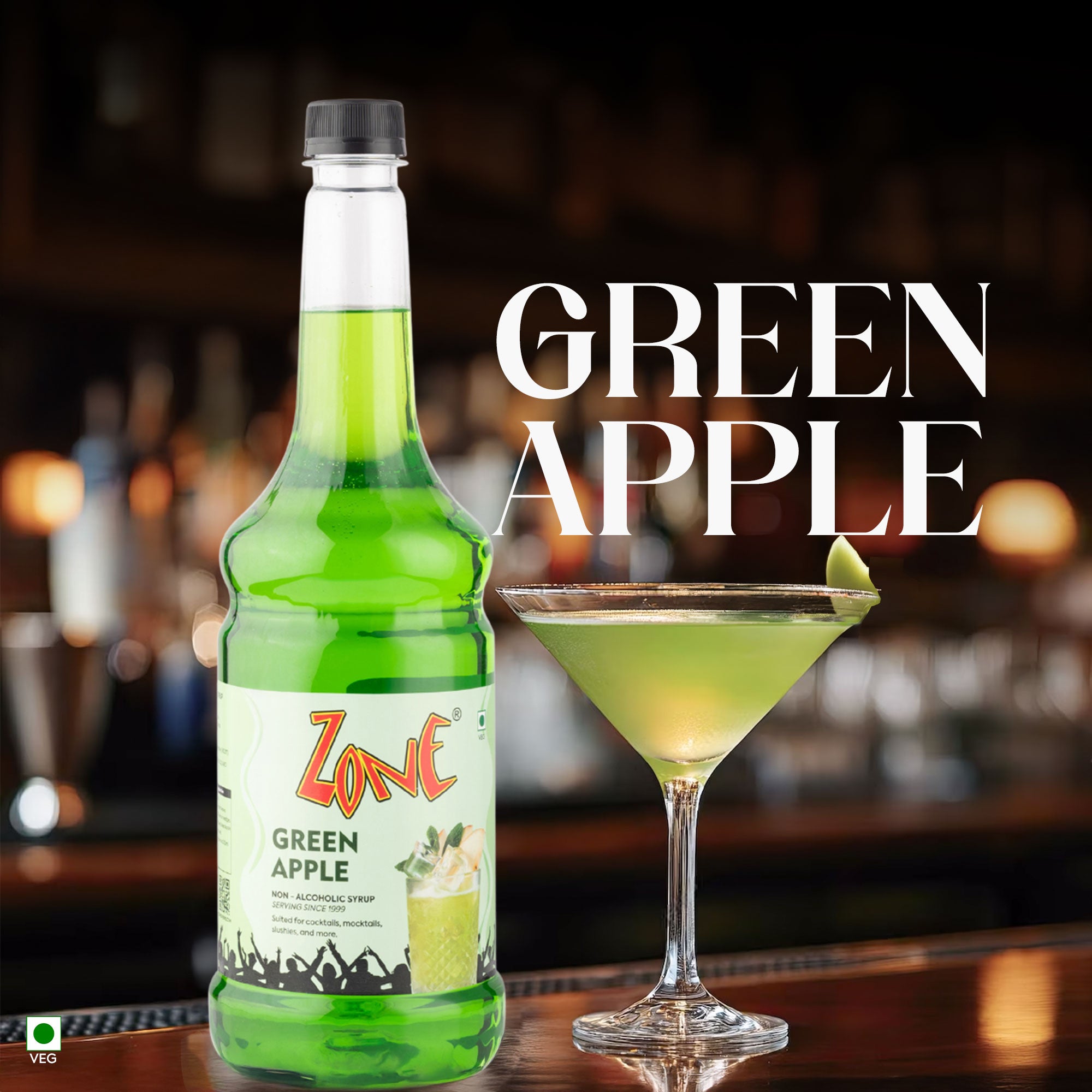 Zone Green Apple Flavoured Syrup 1000ml