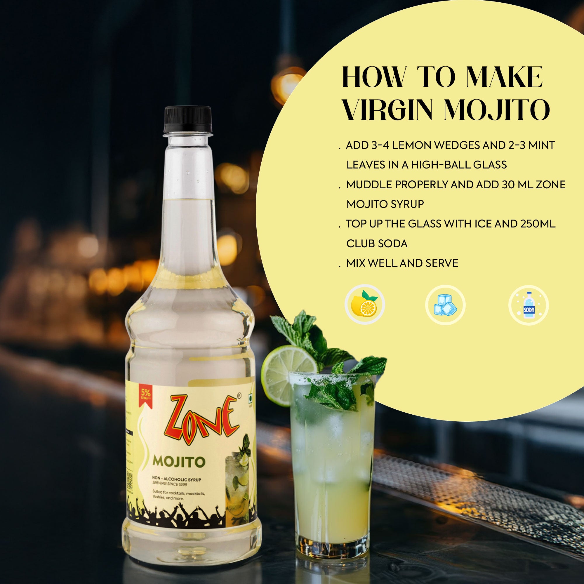 Zone Mojito Flavoured Syrup 1000ml