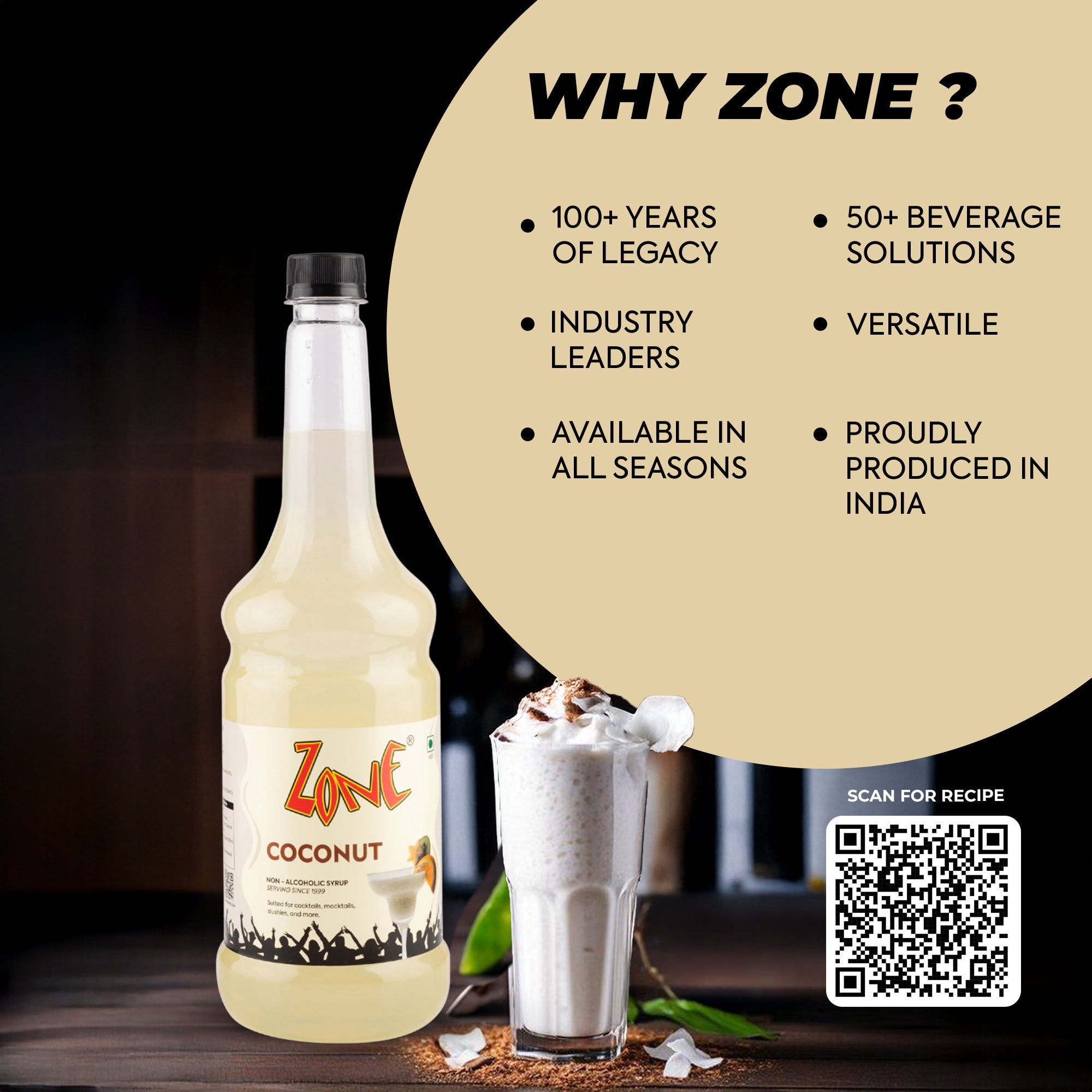 Zone Coconut Flavoured Syrup 1000ml