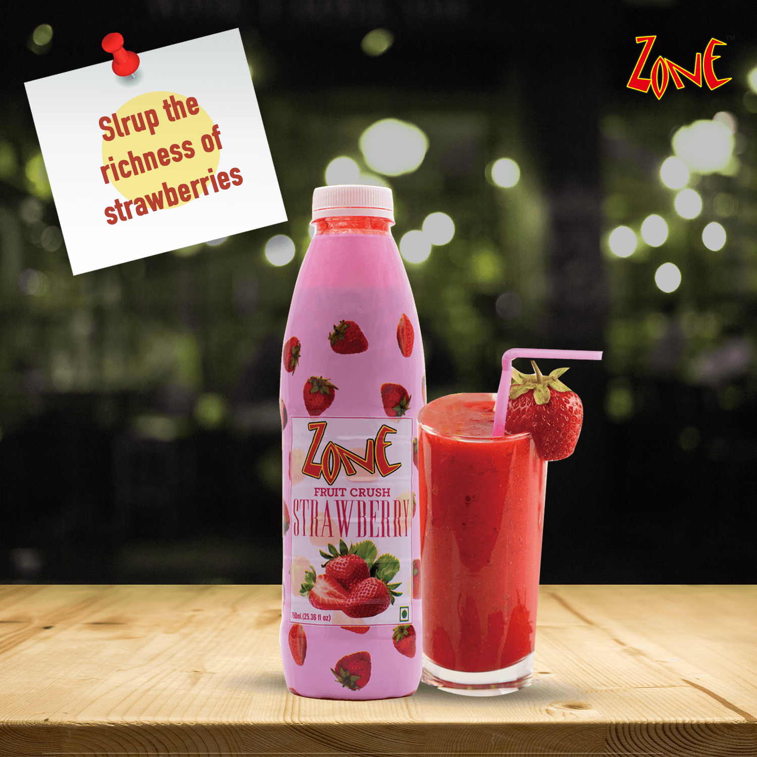 Zone Strawberry Flavoured Crush recipe