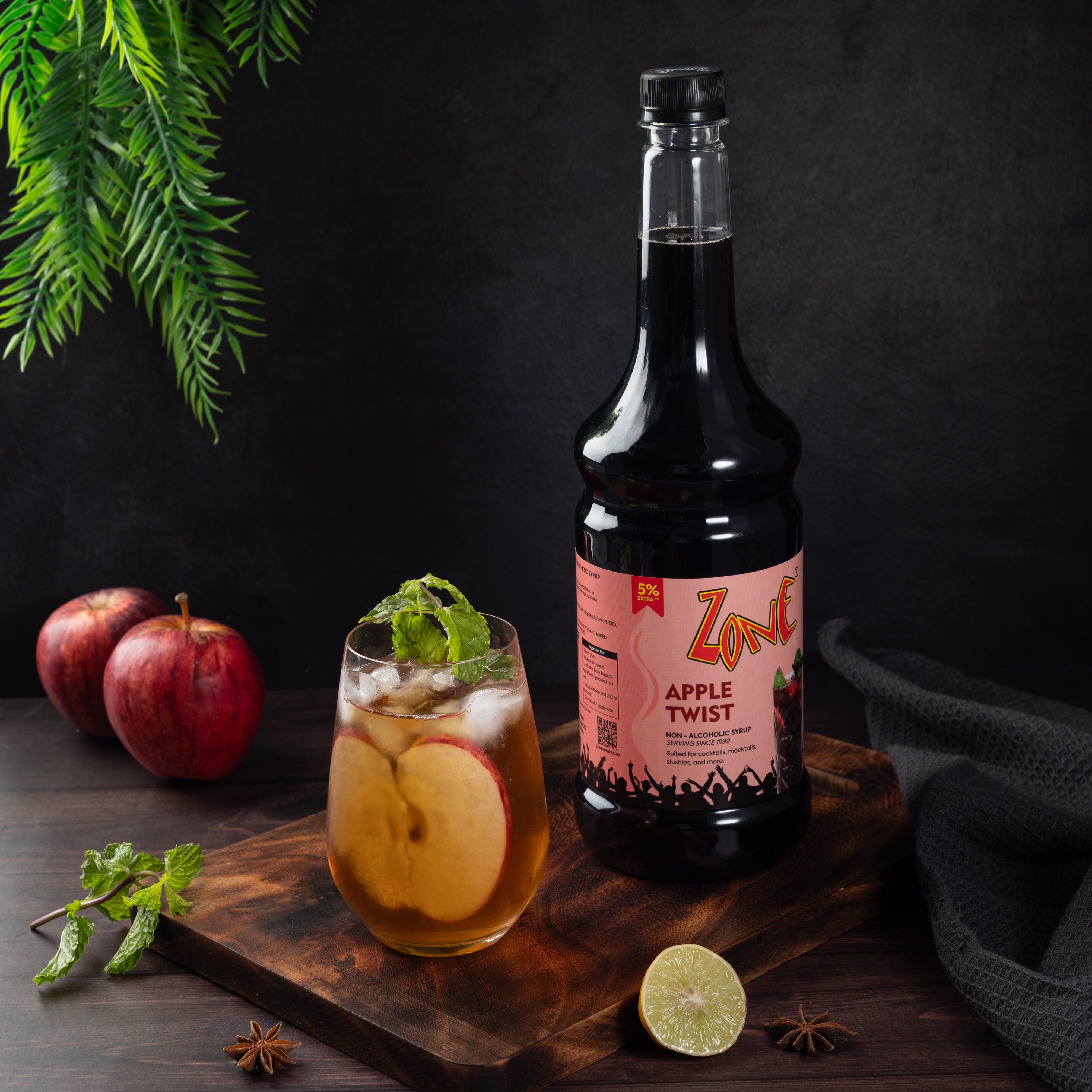 Apple Twist Syrup for Mocktail, Cocktail & Drinks | Zone Syrups