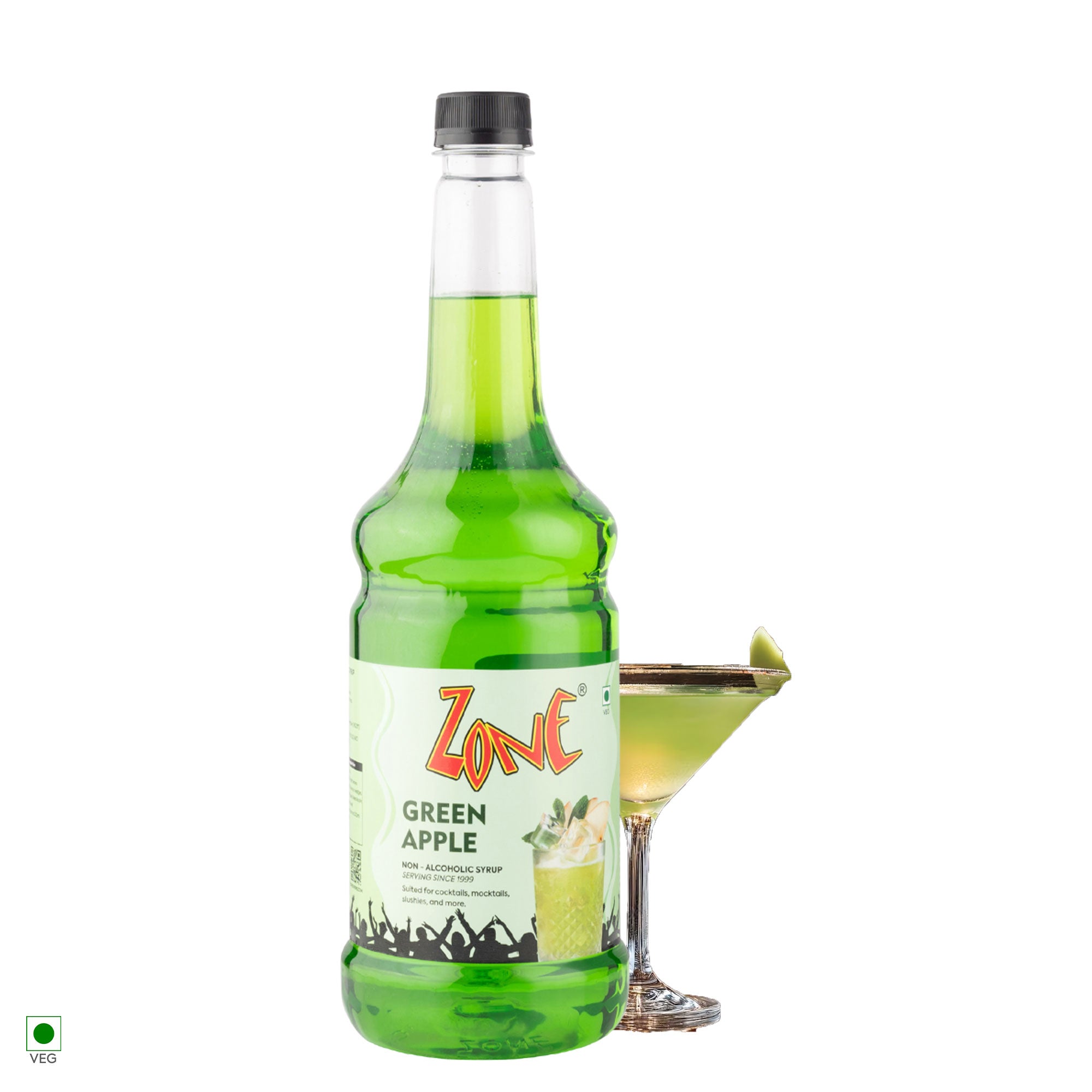 Zone Green Apple Flavoured Syrup 1000ml