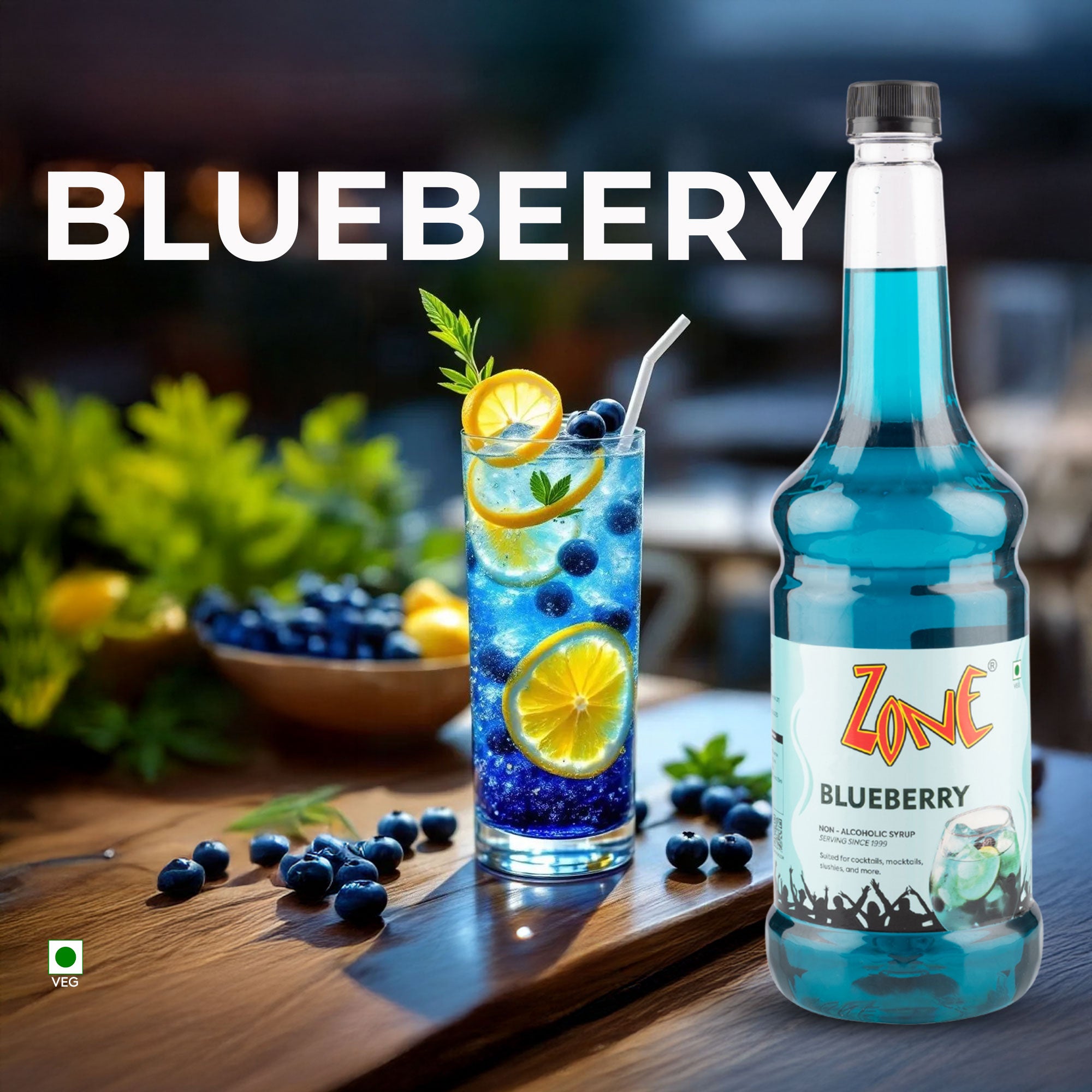 Zone Blueberry Flavoured Syrup 1000ml