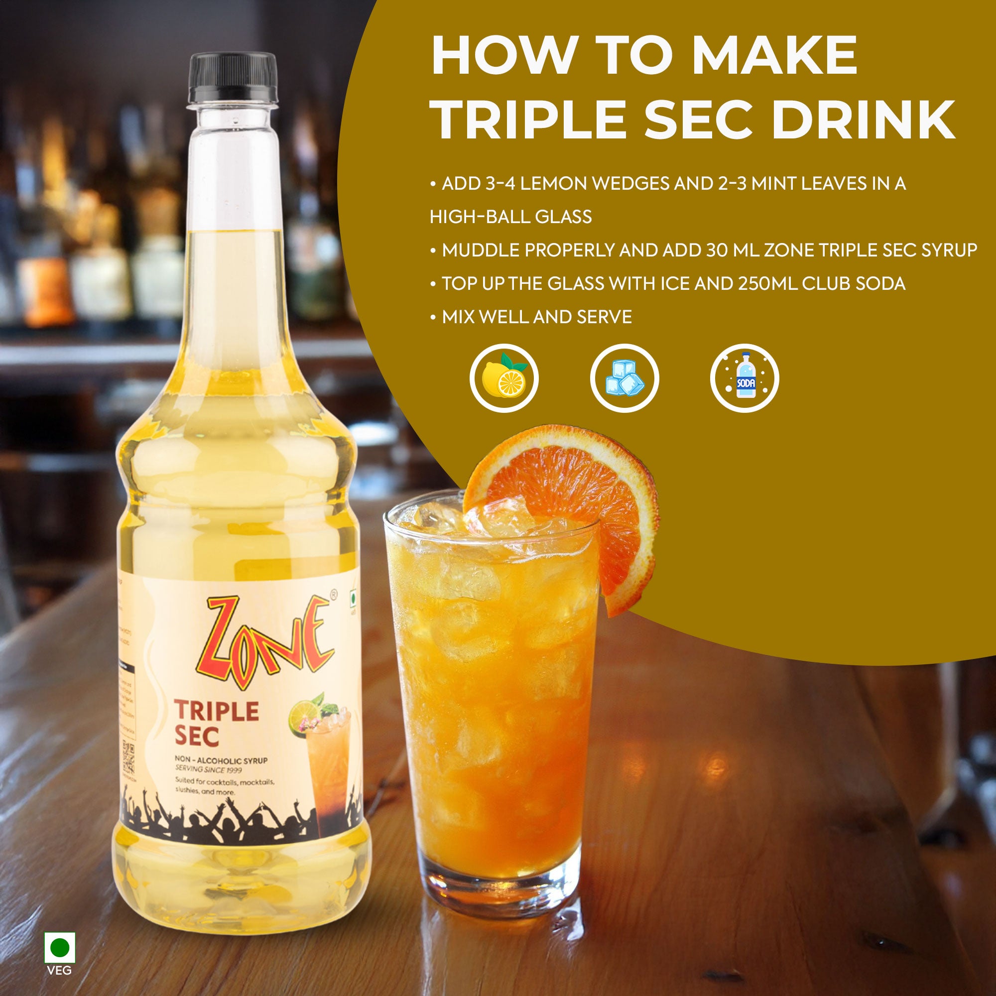 Zone Triple Sec Flavoured Syrup 1000ml