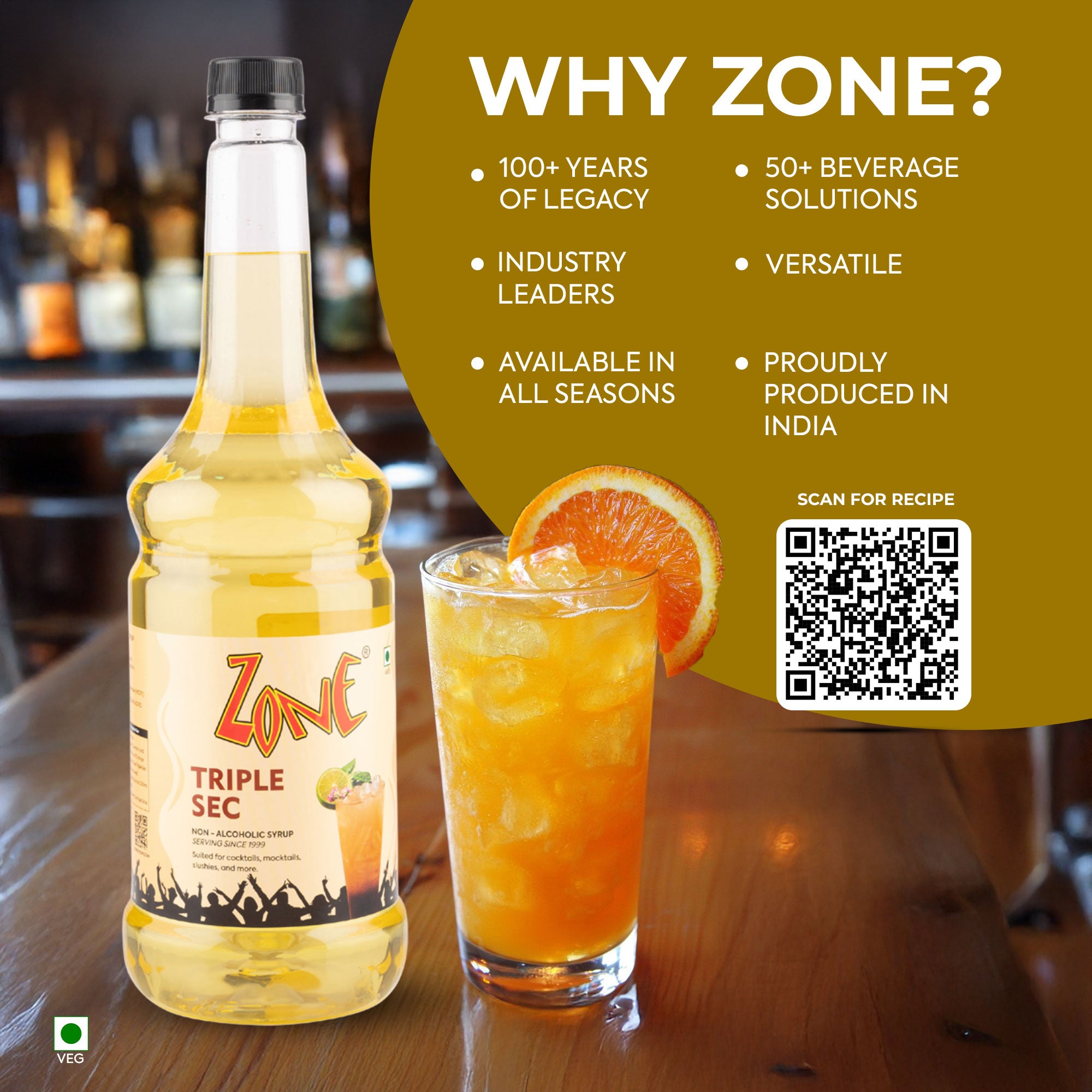 Zone Triple Sec Flavoured Syrup 1000ml