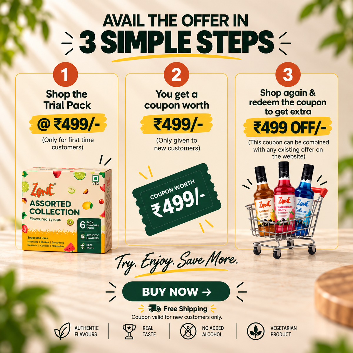 Zone Trial Combo of 6 Syrups